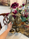 A pair of vintage MCM Homco brass hold metal wall sconce