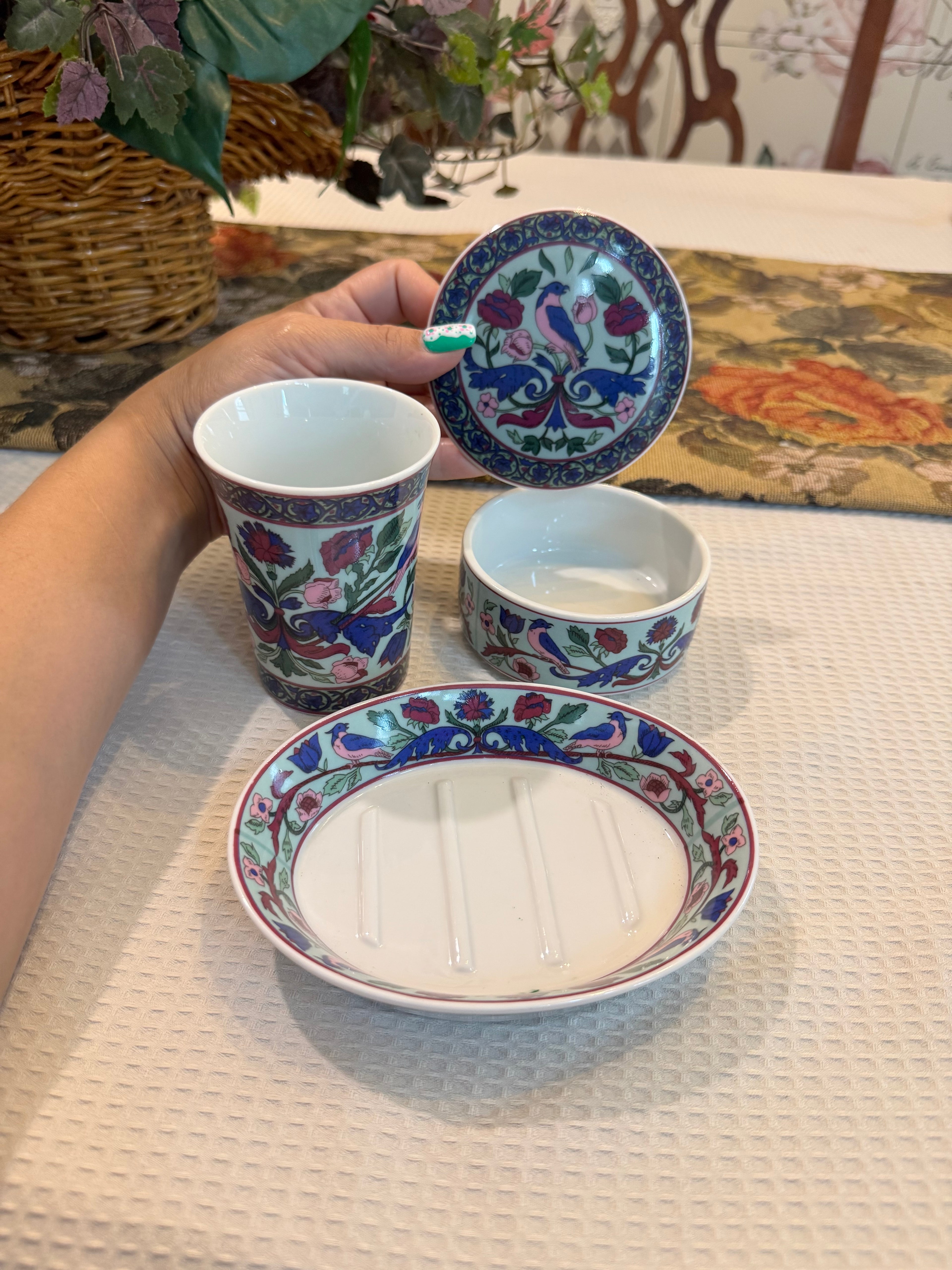 Pier 1 3-piece ceramic bath accessory set