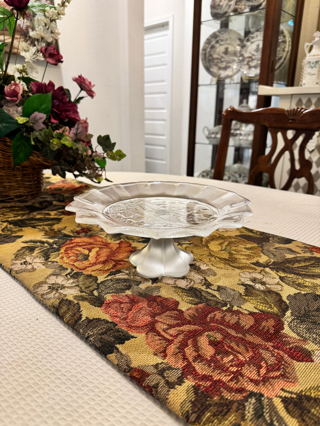 Vintage Mikasa "Silent Night" crystal footed bon bon