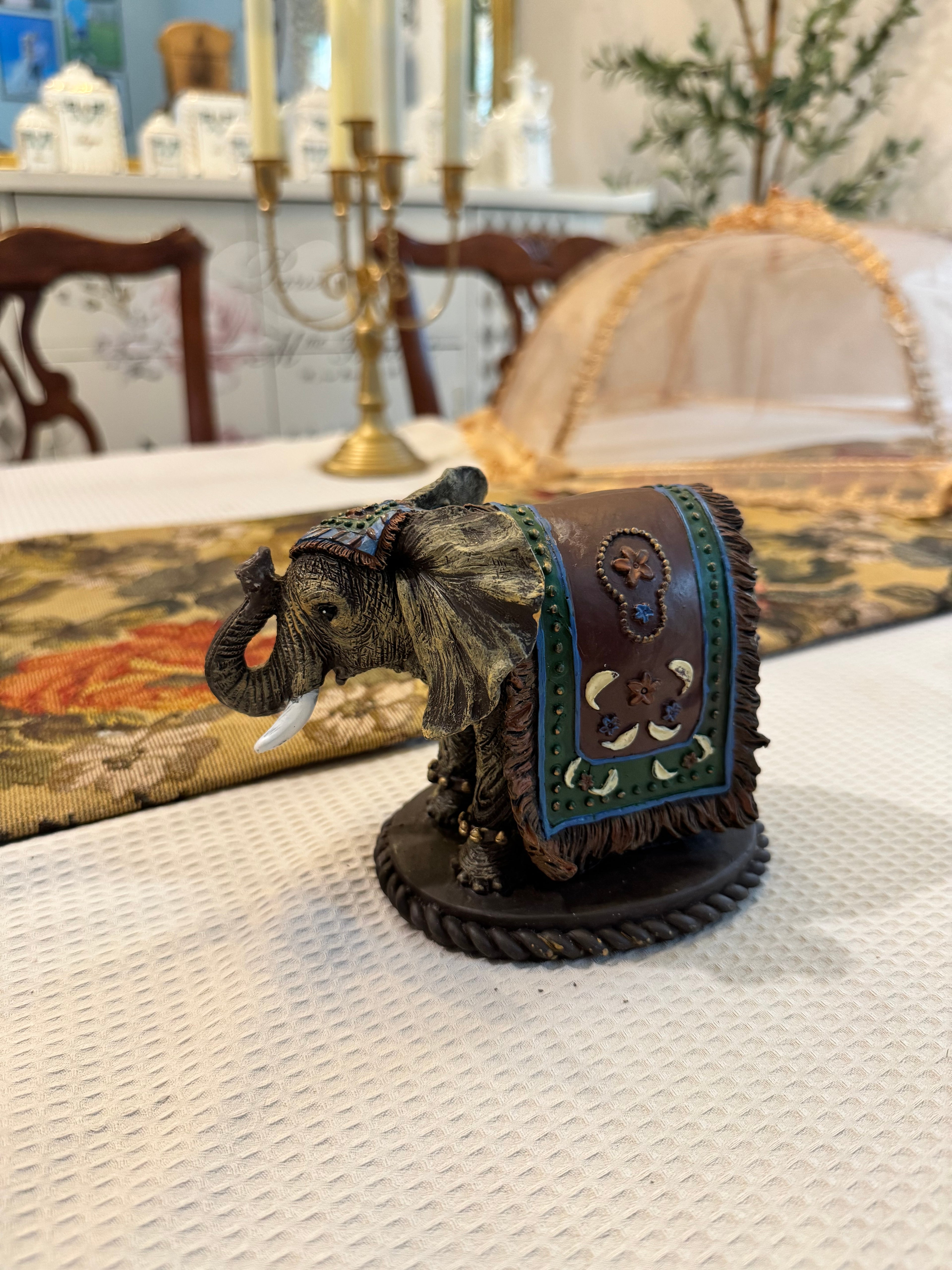 Hand-painted resin elephant figurine