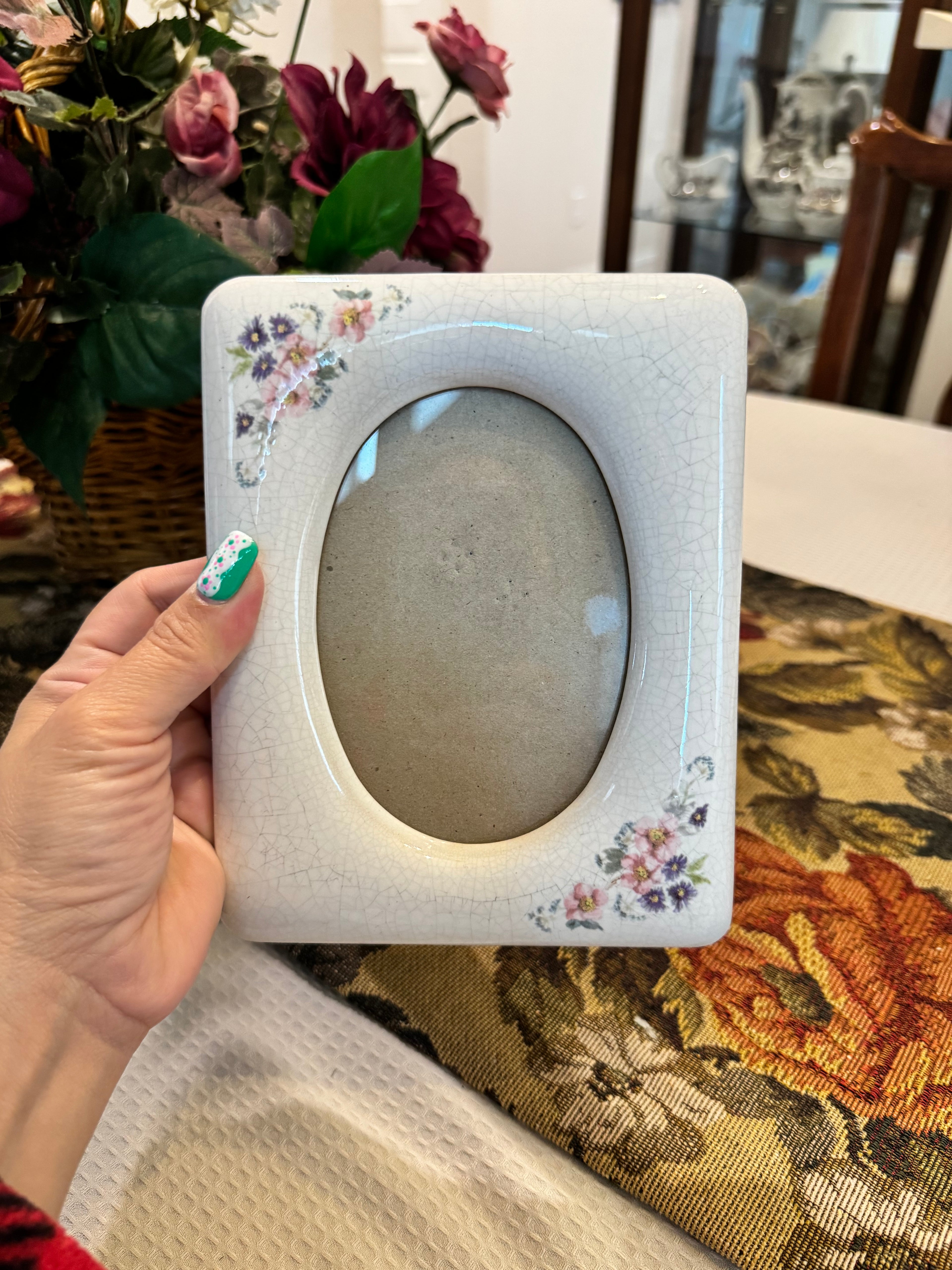 Vintage ceramic picture frames set of 4