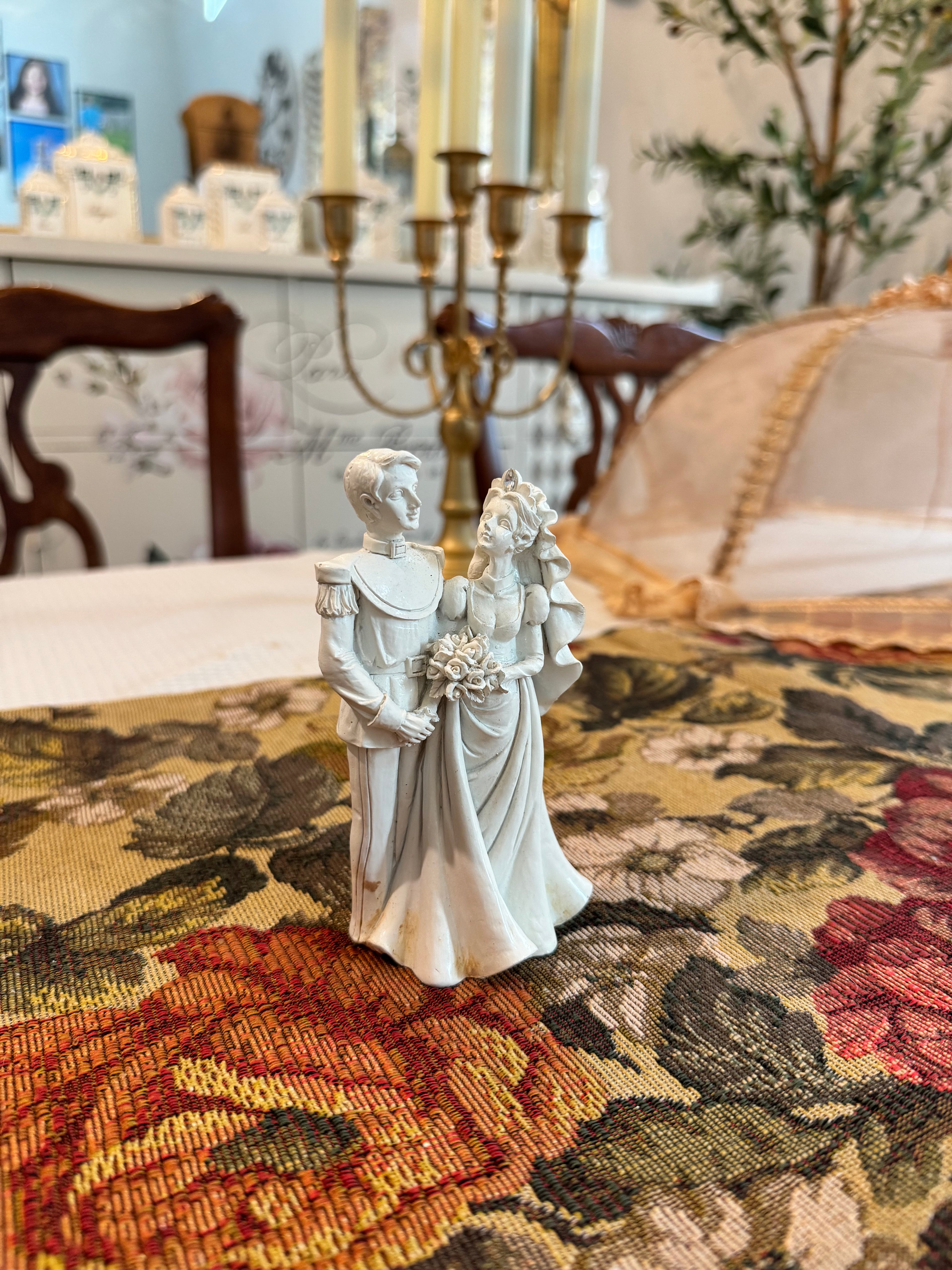 Vintage resin wedding cake topper