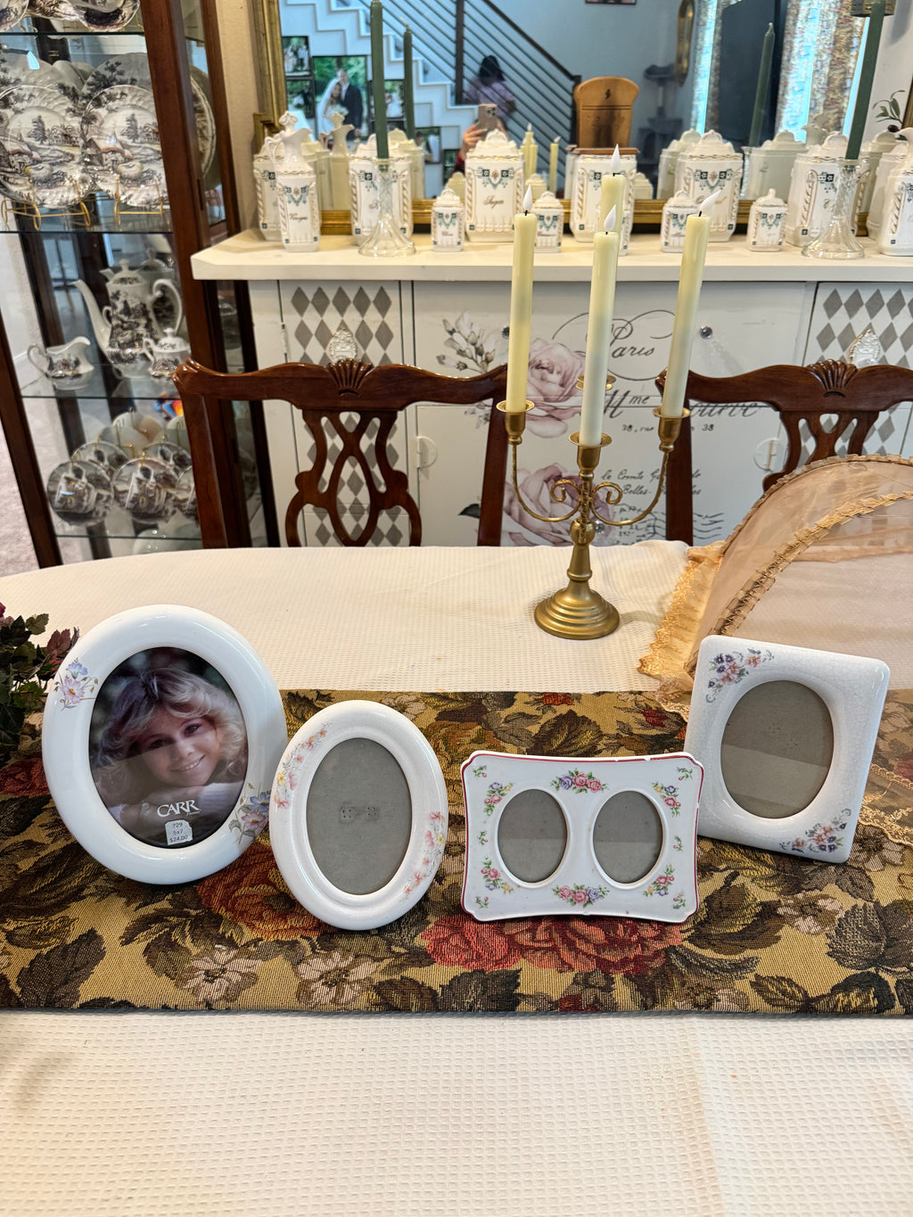 Vintage ceramic picture frames set of 4