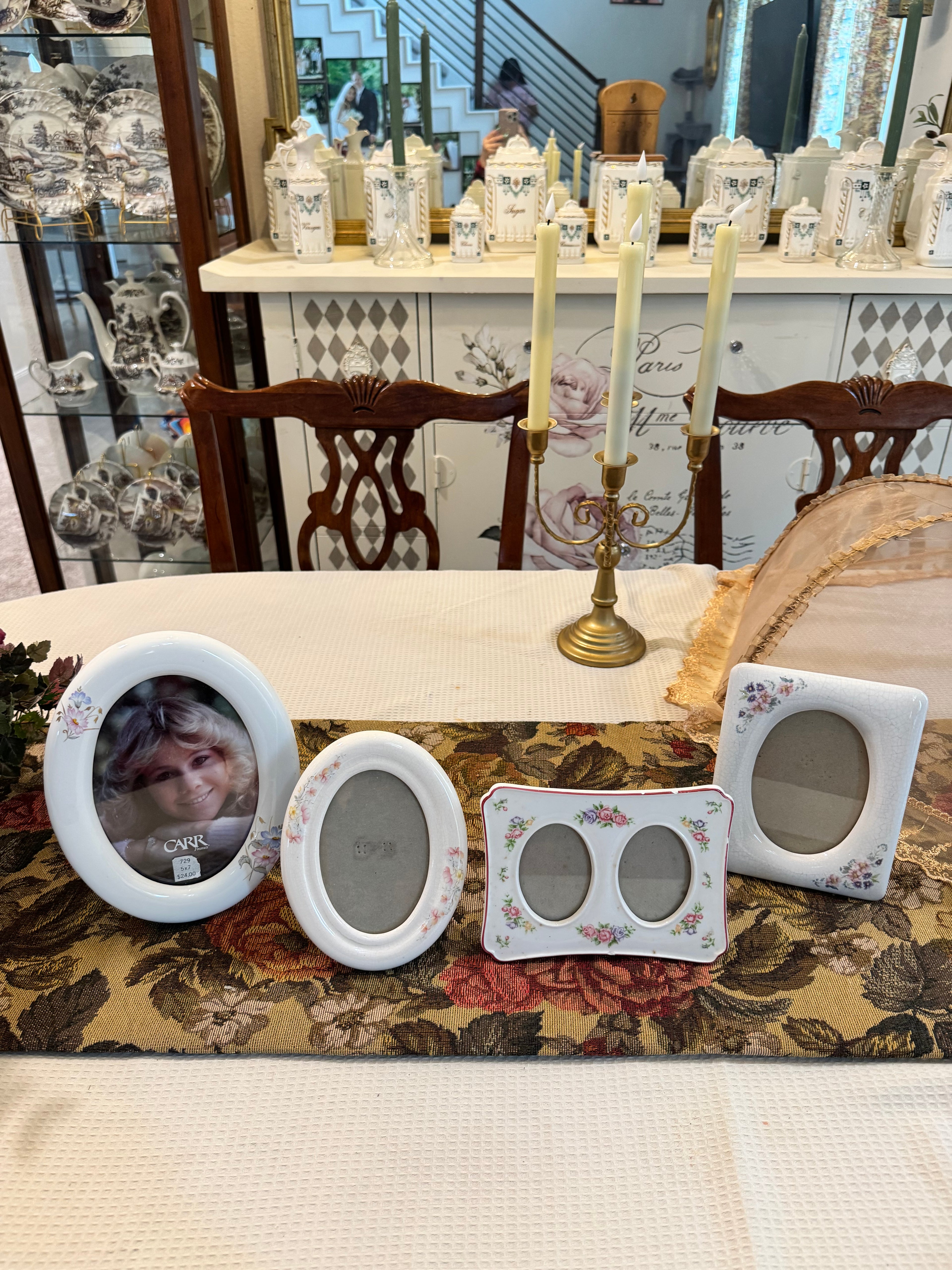 Vintage ceramic picture frames set of 4