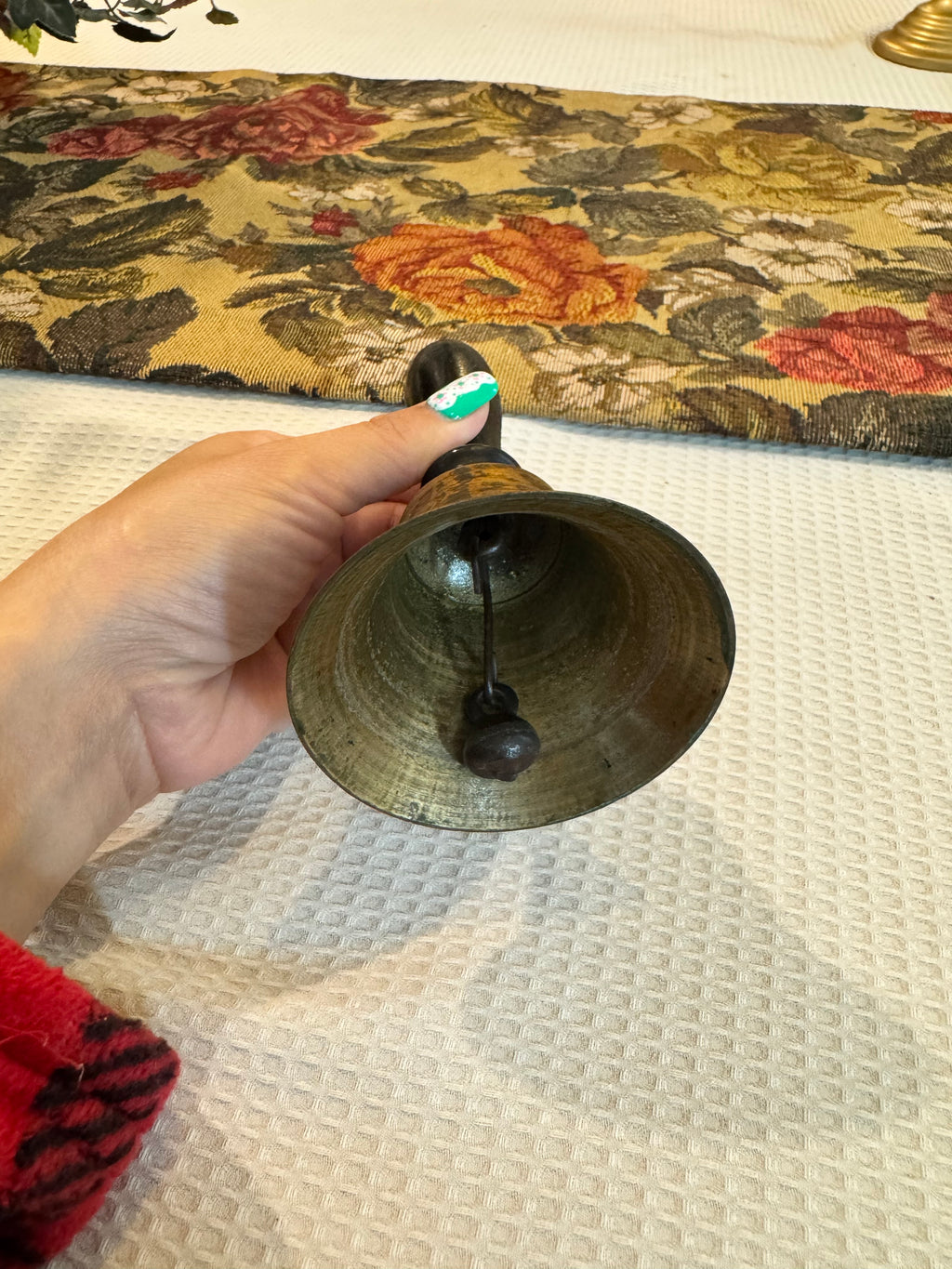Vintage brass hand-held school bell