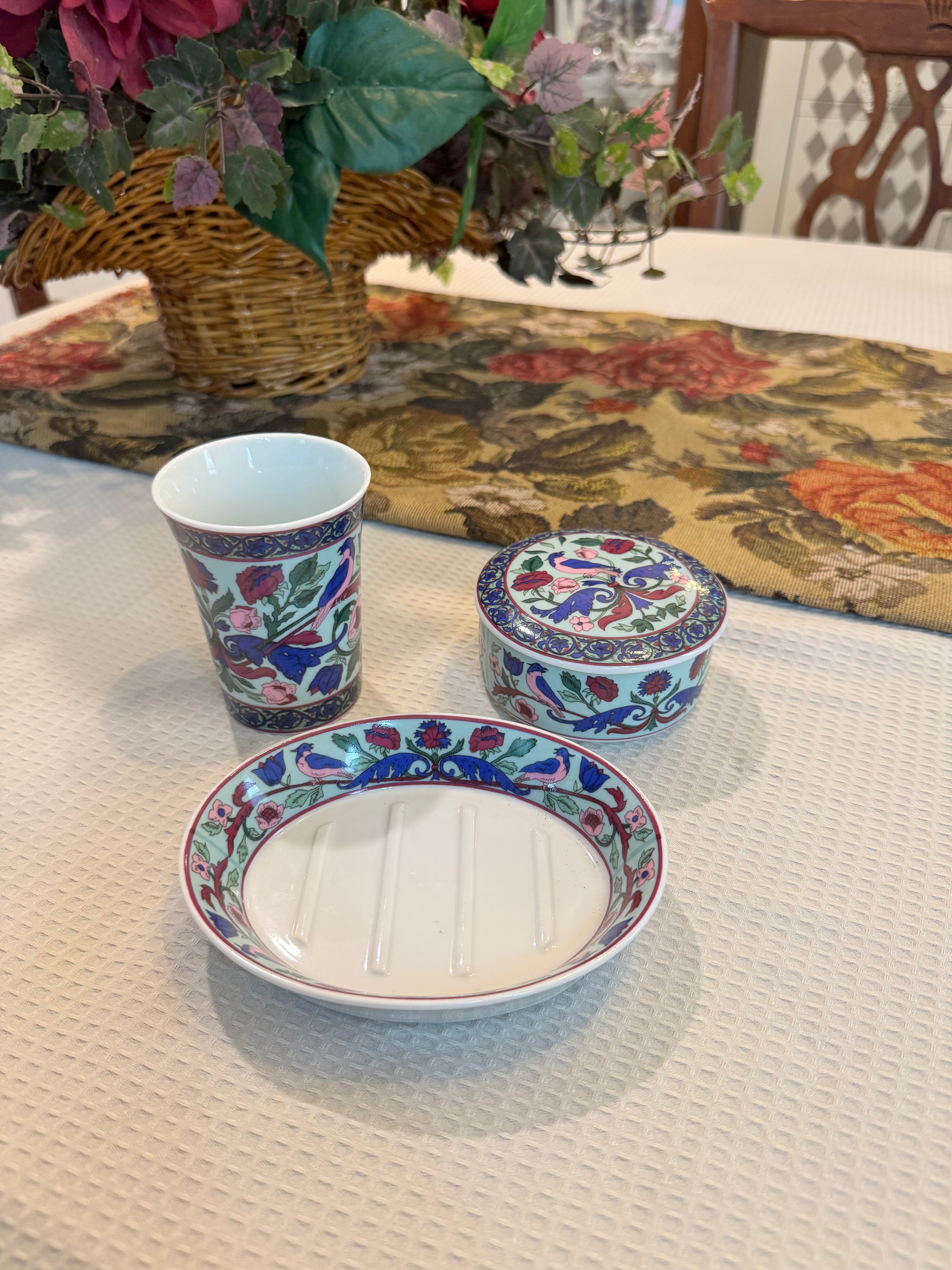 Pier 1 3-piece ceramic bath accessory set