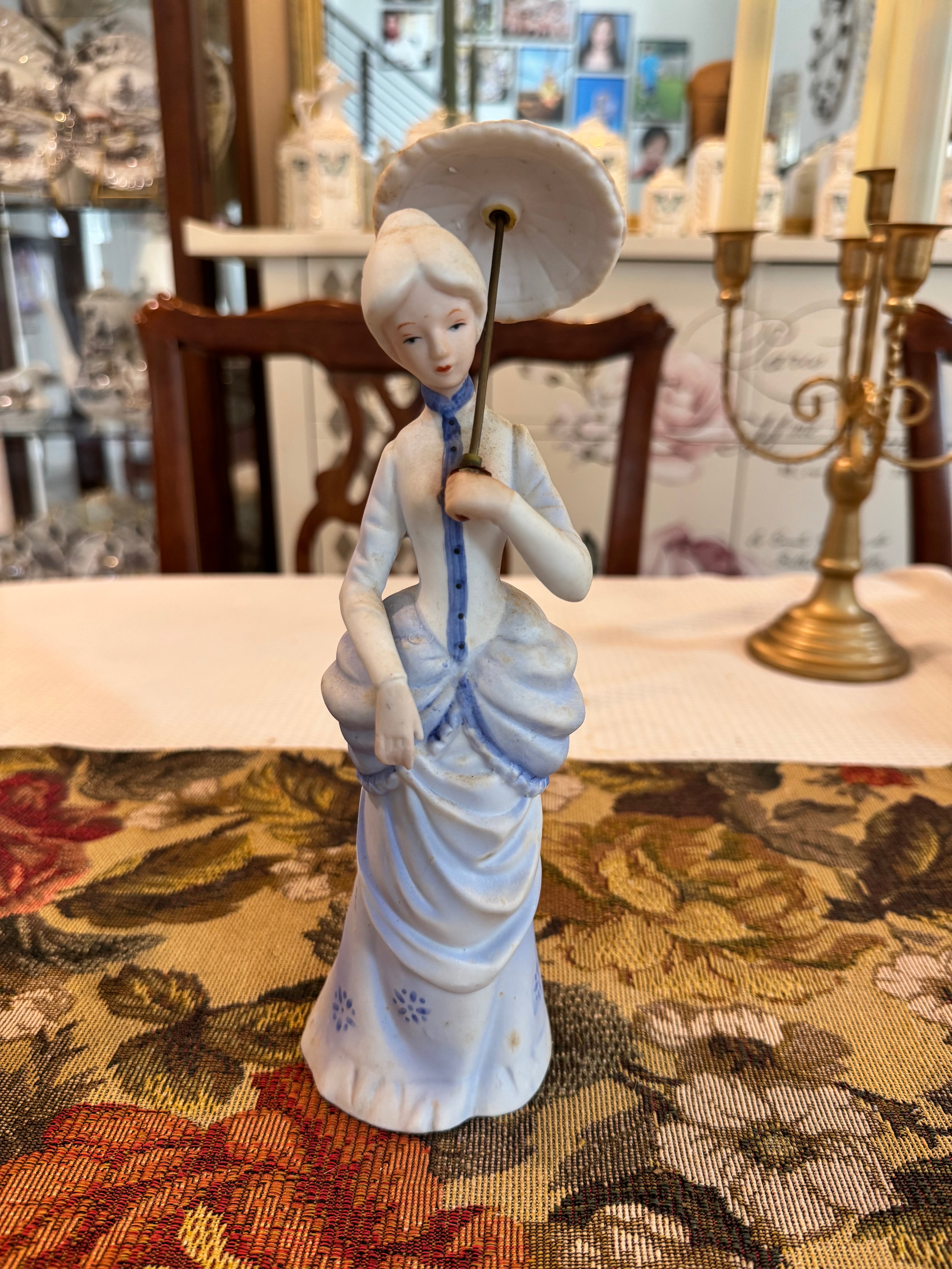 “The Umbrella Girl” Tengra Spain victorian porcelain figurine