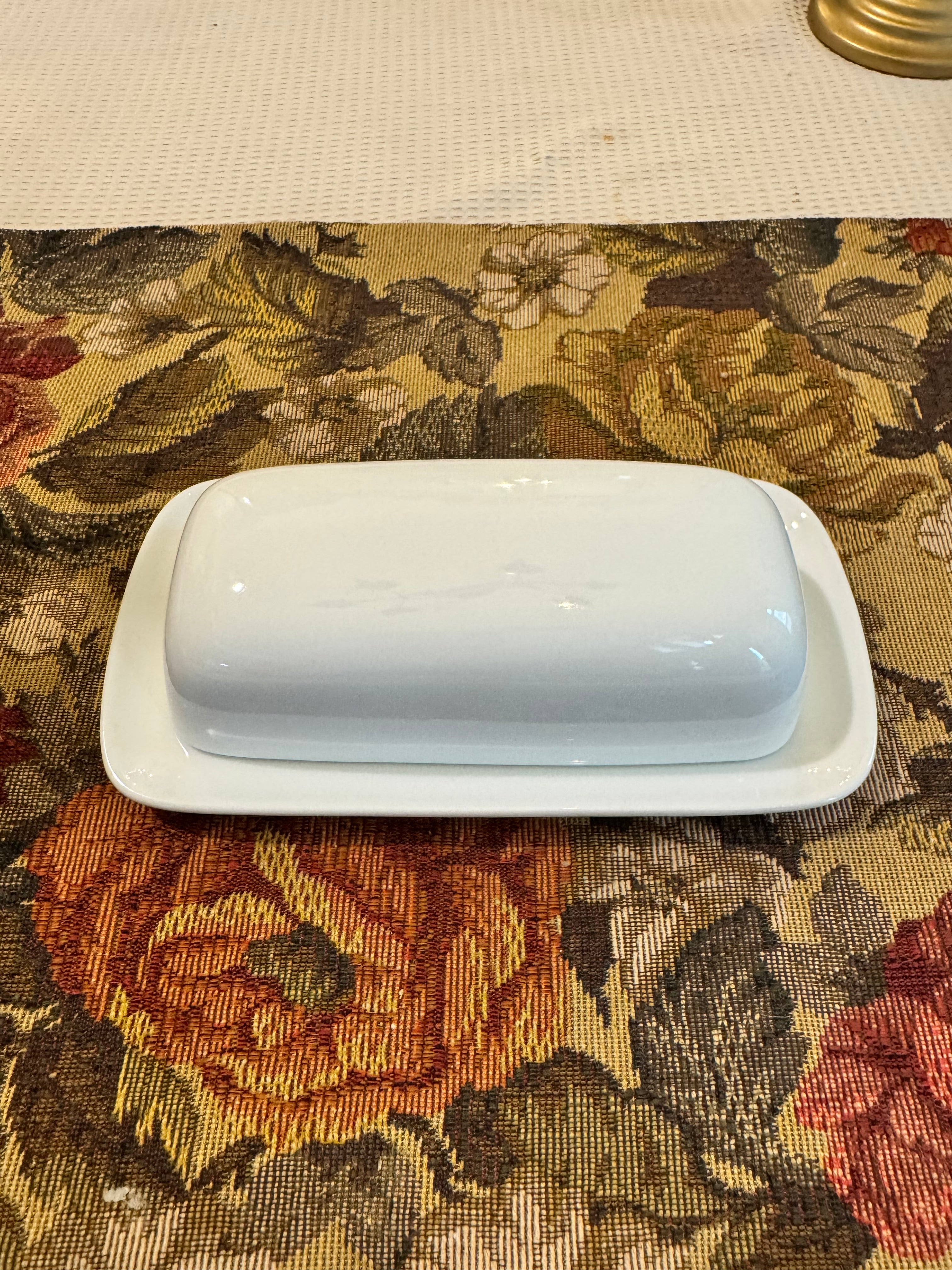 Threshold white porcelain butter dish