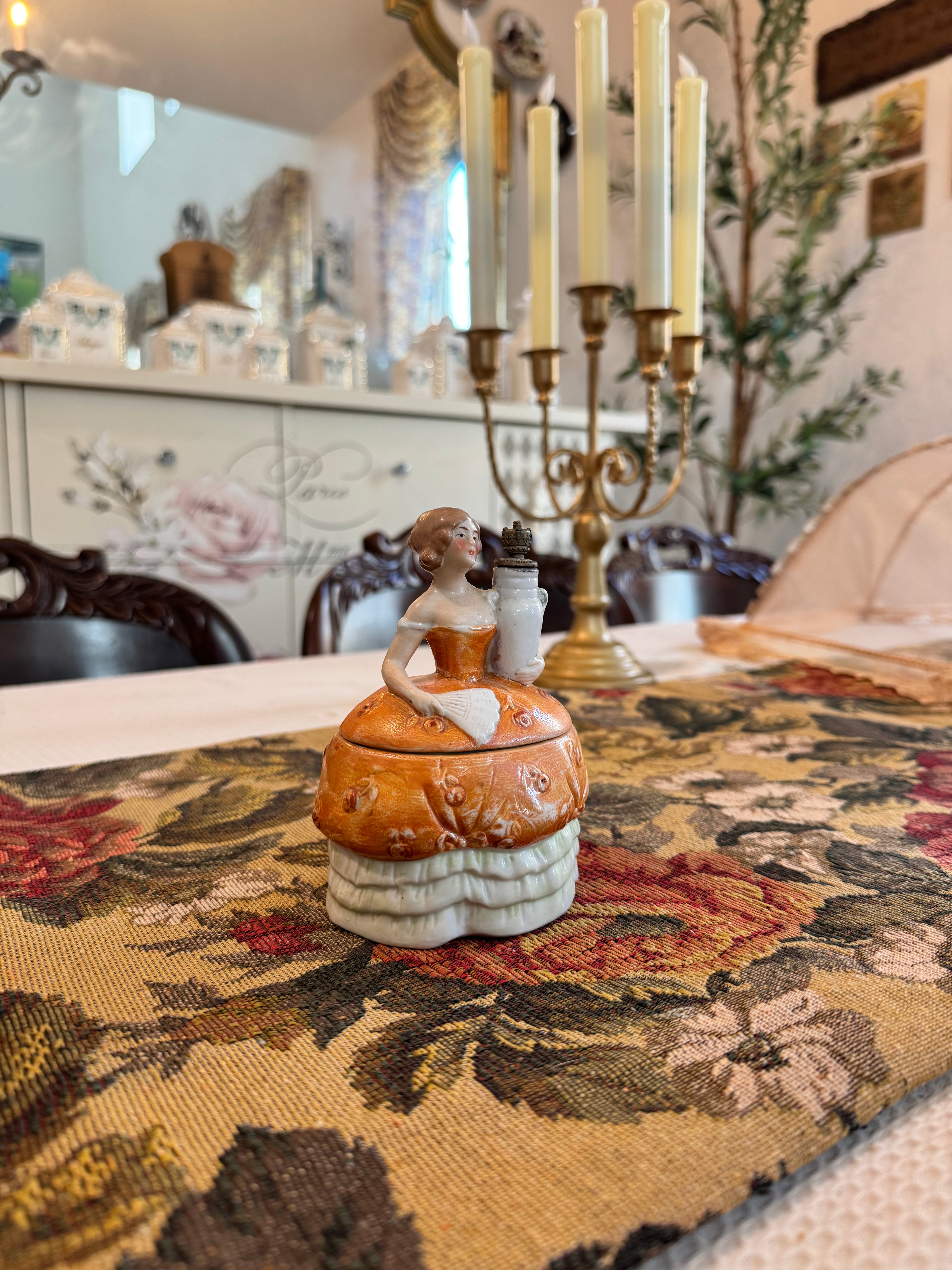 Vintage porcelain figural perfume bottle