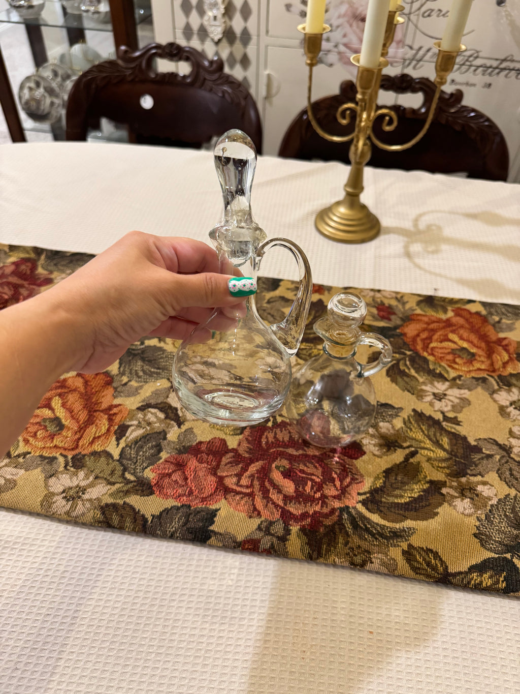 Pair Of Vintage glass cruets