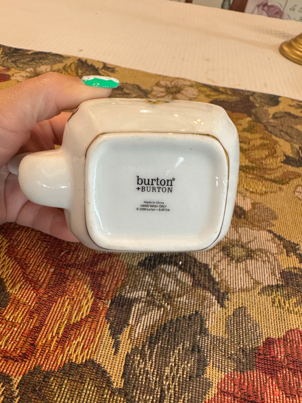 Burton & Burton Decorative porcelain miniature teapot, from the "Victoria's Garden" collection