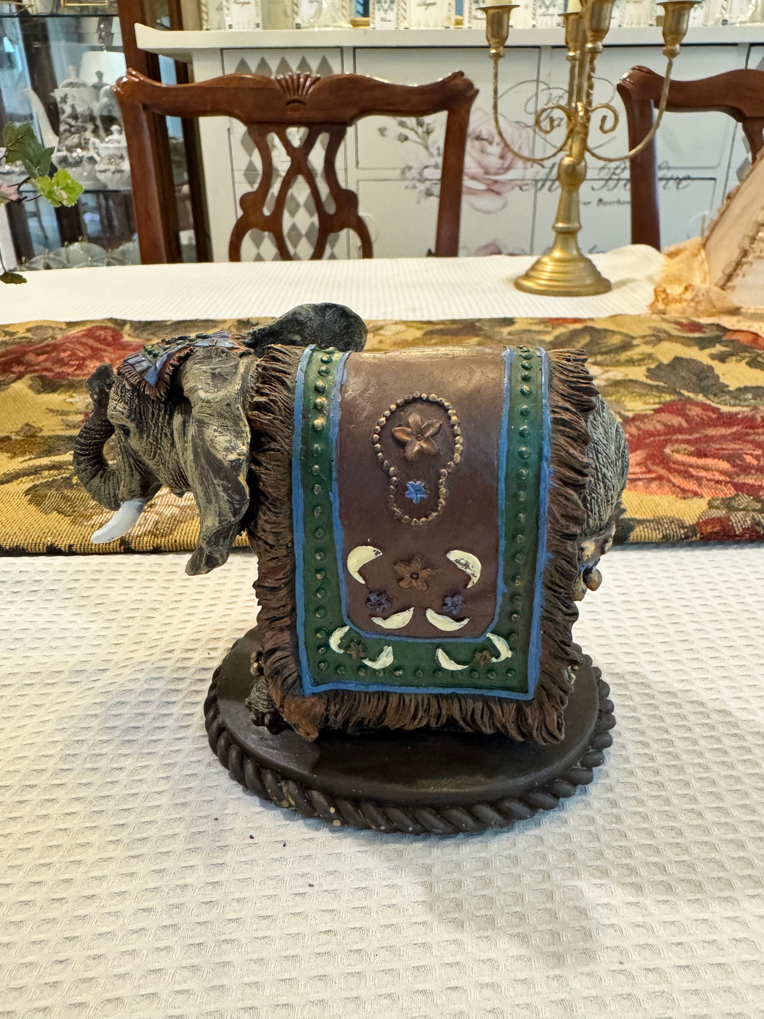 Hand-painted resin elephant figurine