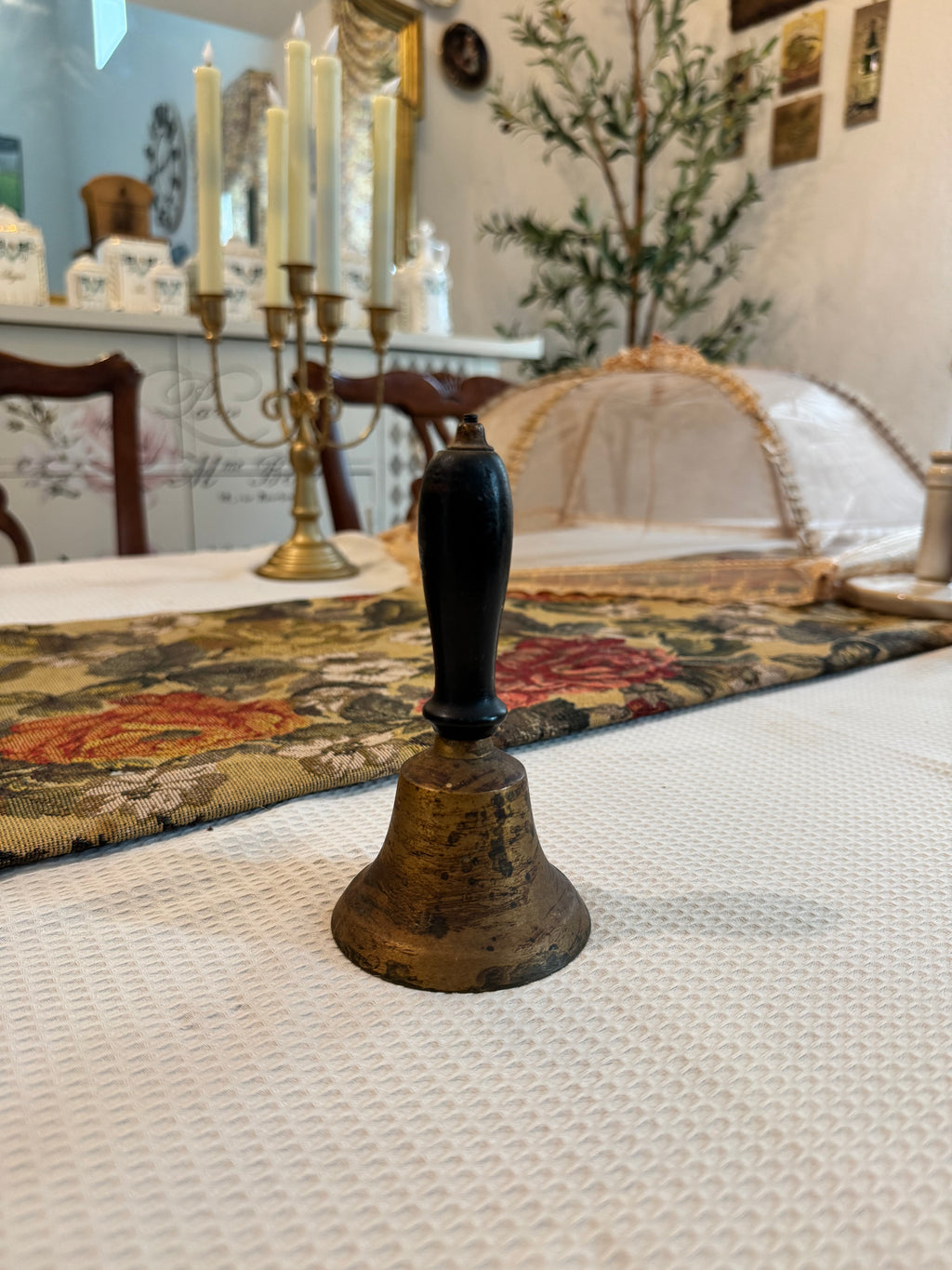 Vintage brass hand-held school bell