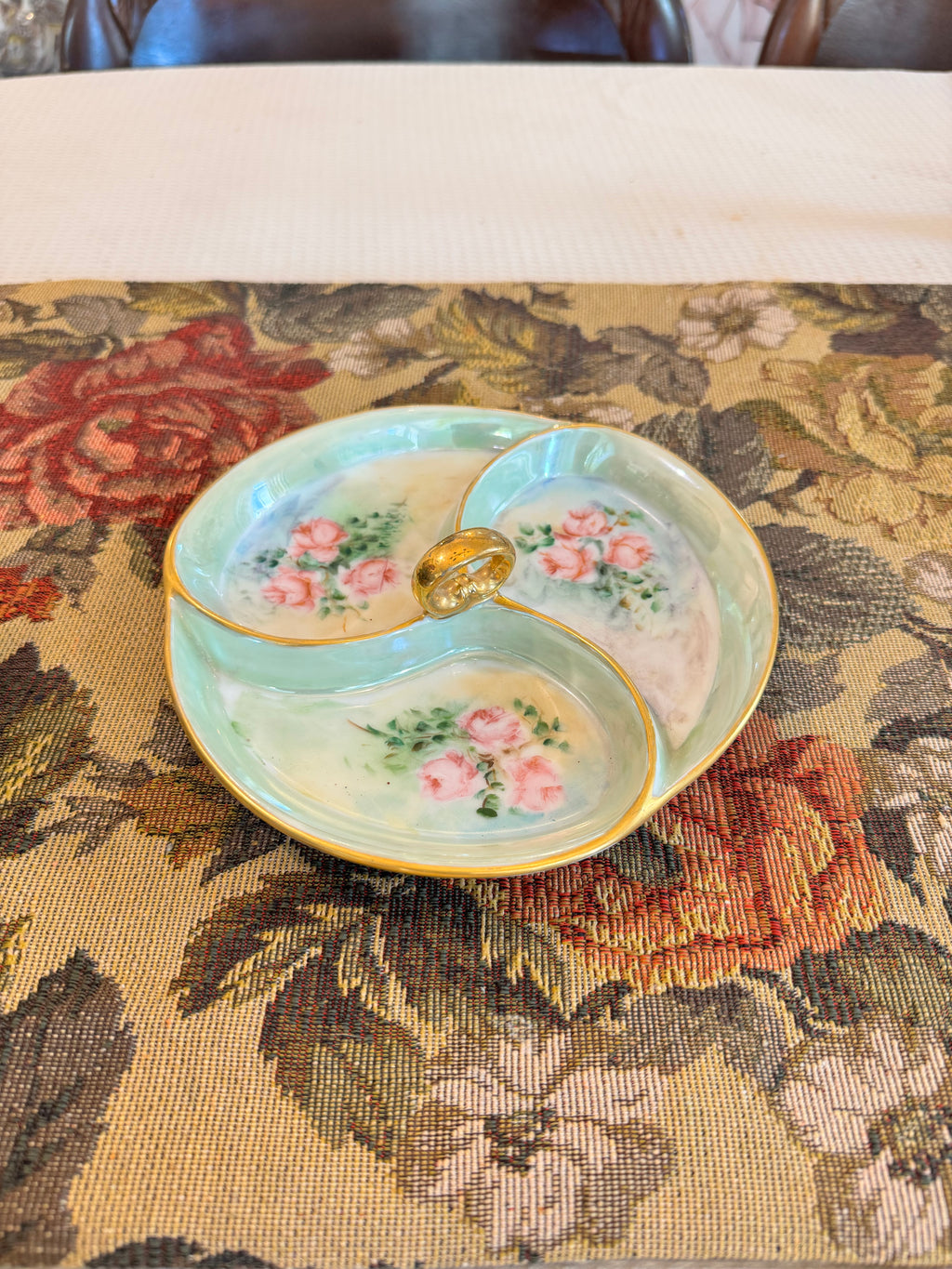 Decorative porcelain relish dish