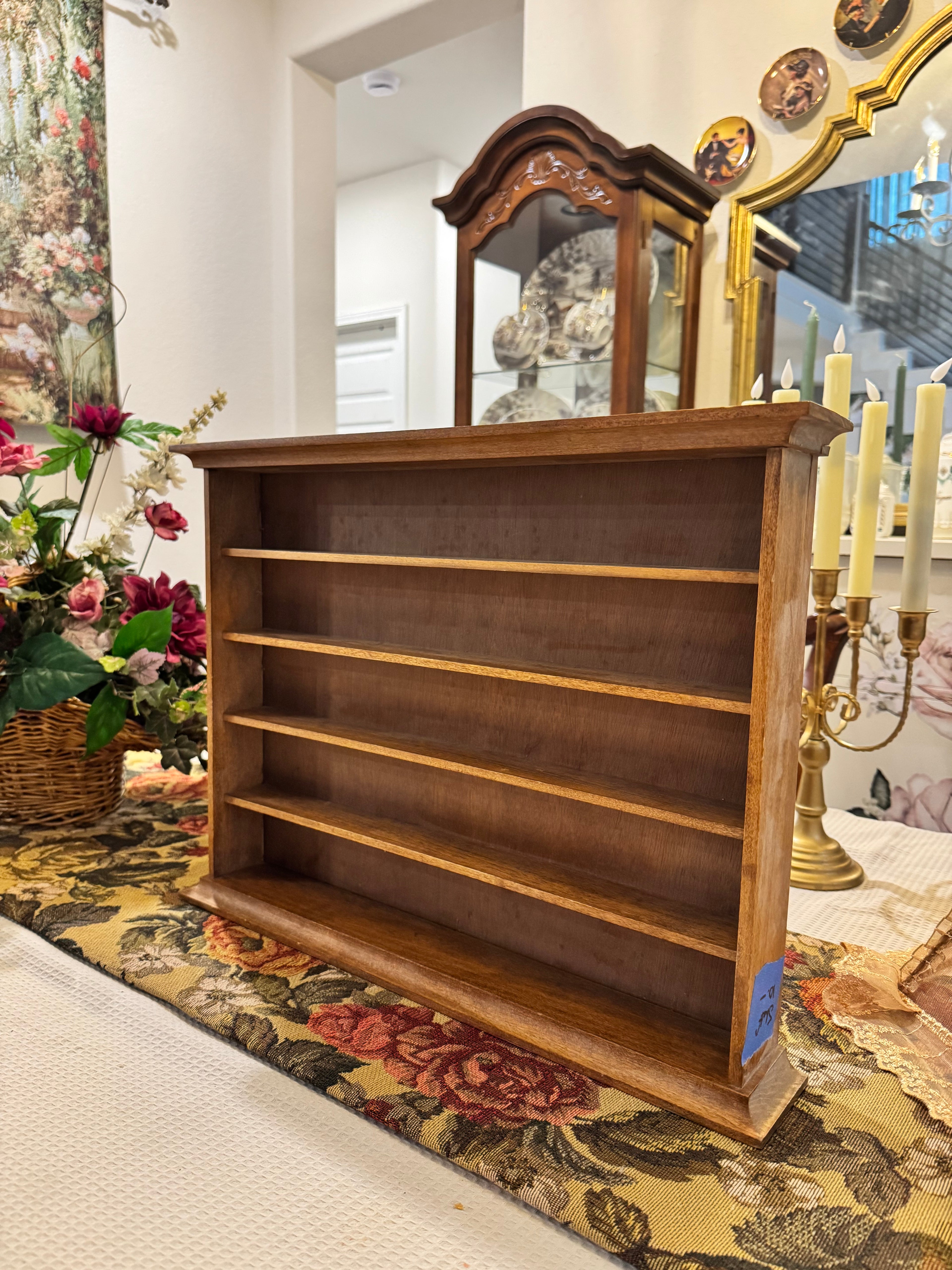 Vintage wooden display shelf