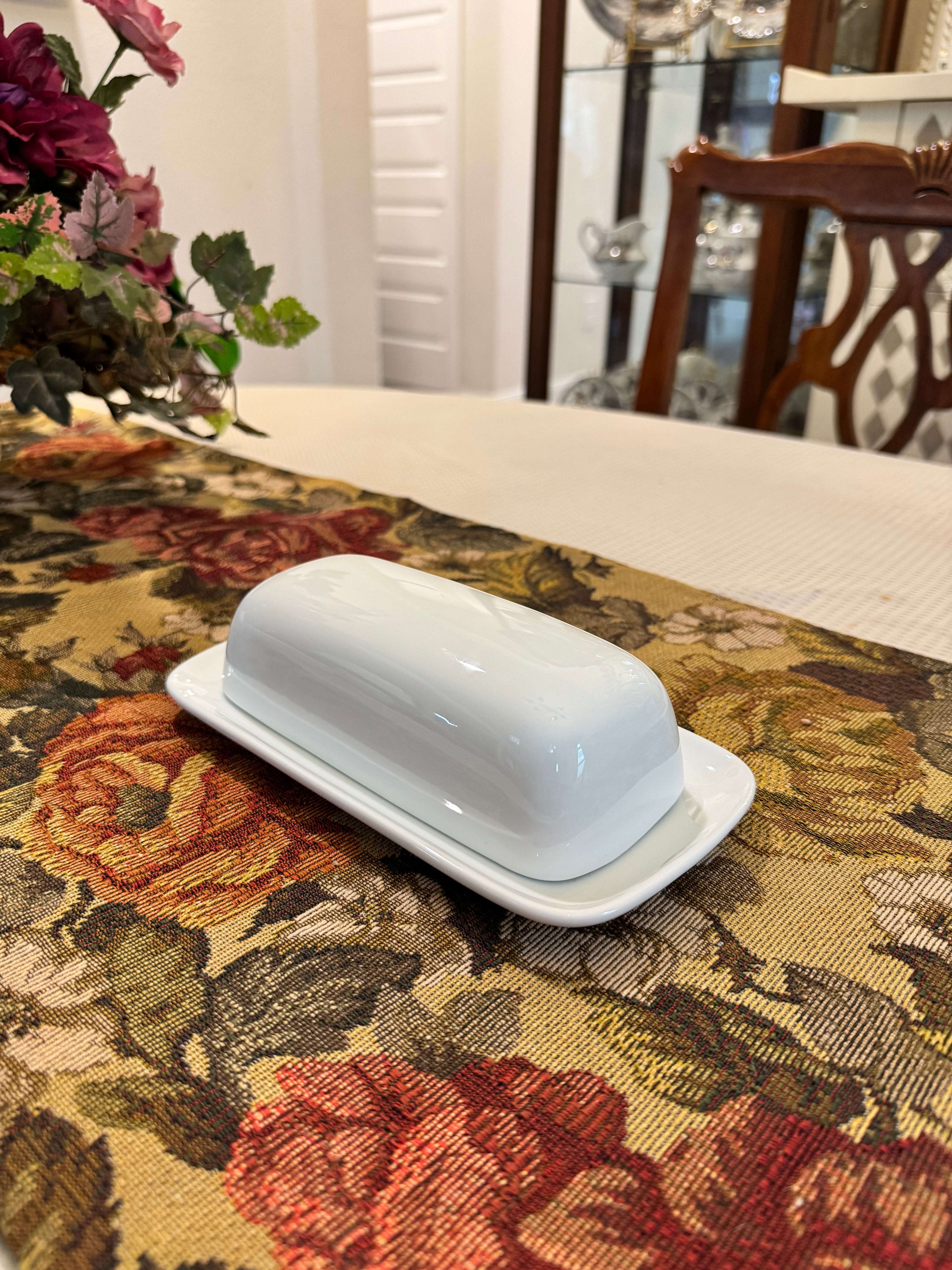 Threshold white porcelain butter dish