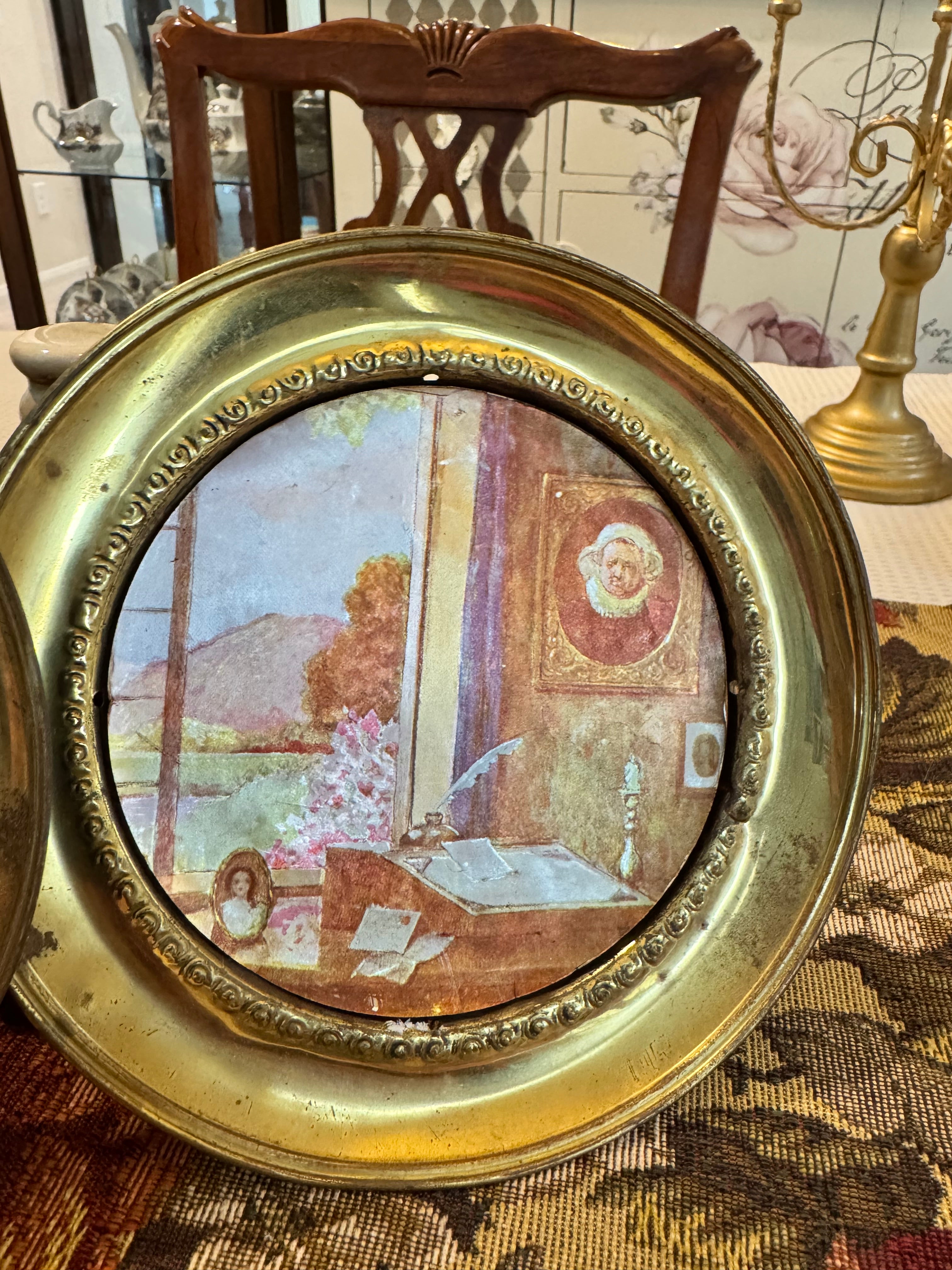 Vintage brass foil art decorative wall plaques