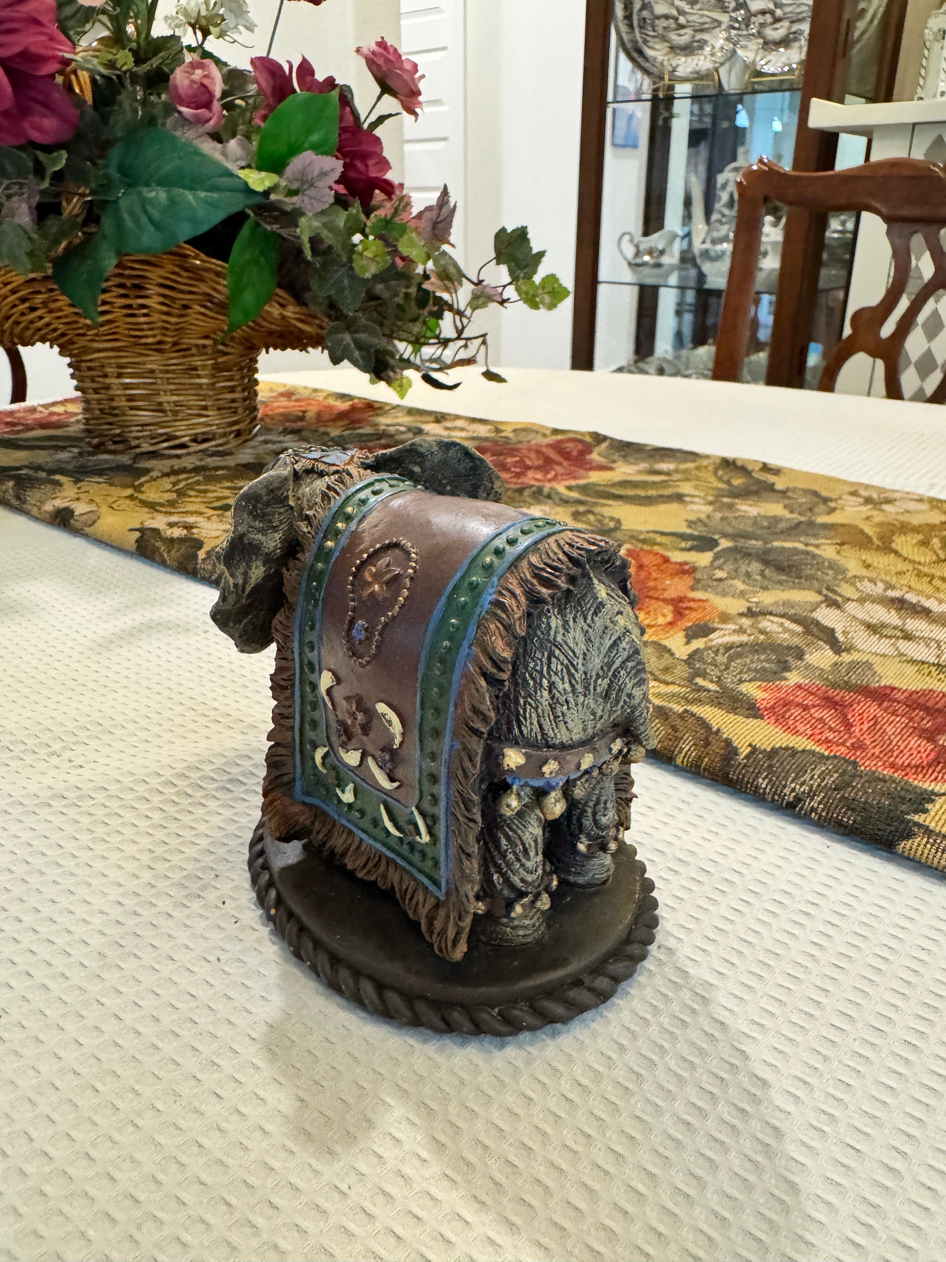 Hand-painted resin elephant figurine