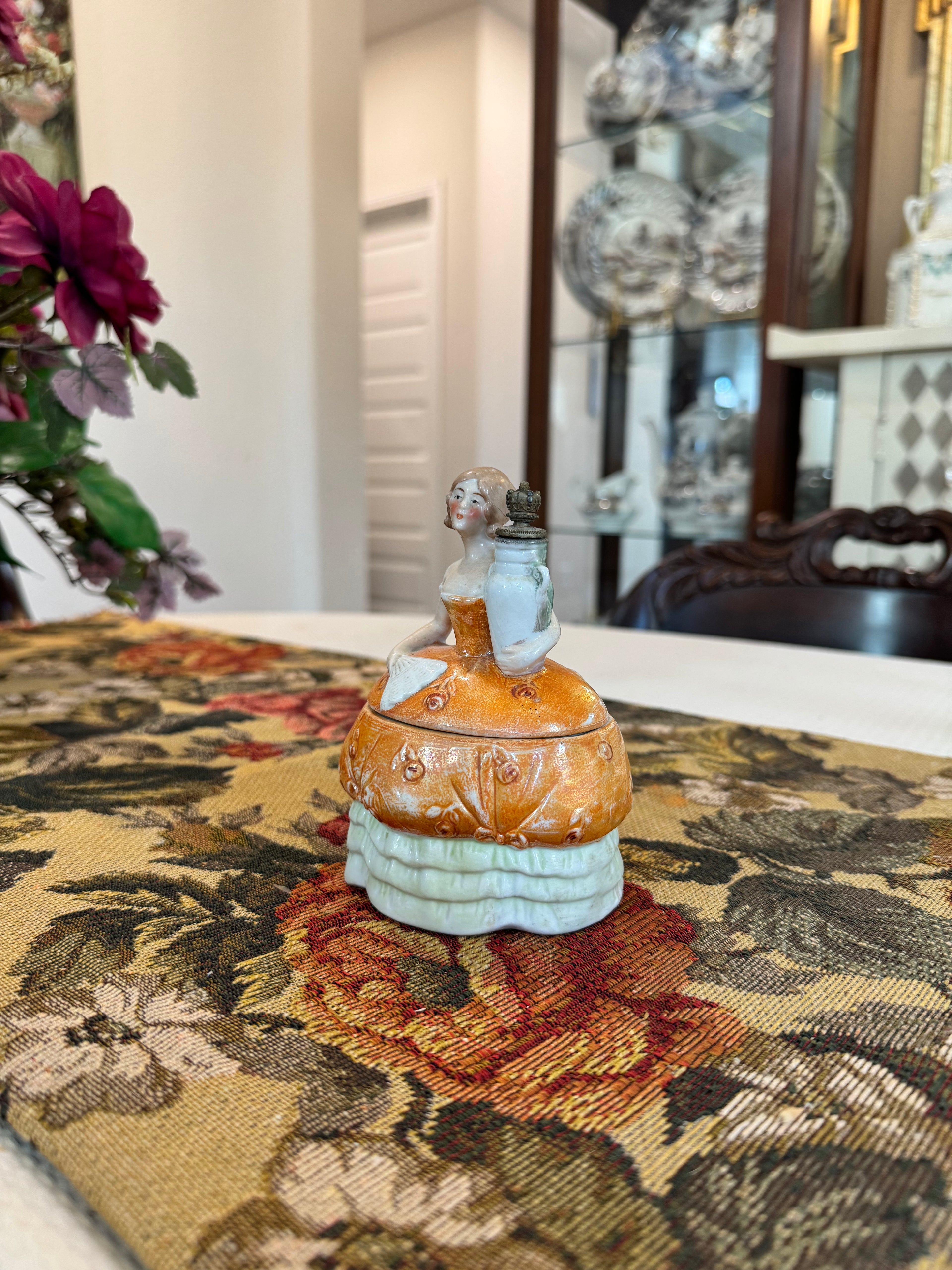 Vintage porcelain figural perfume bottle