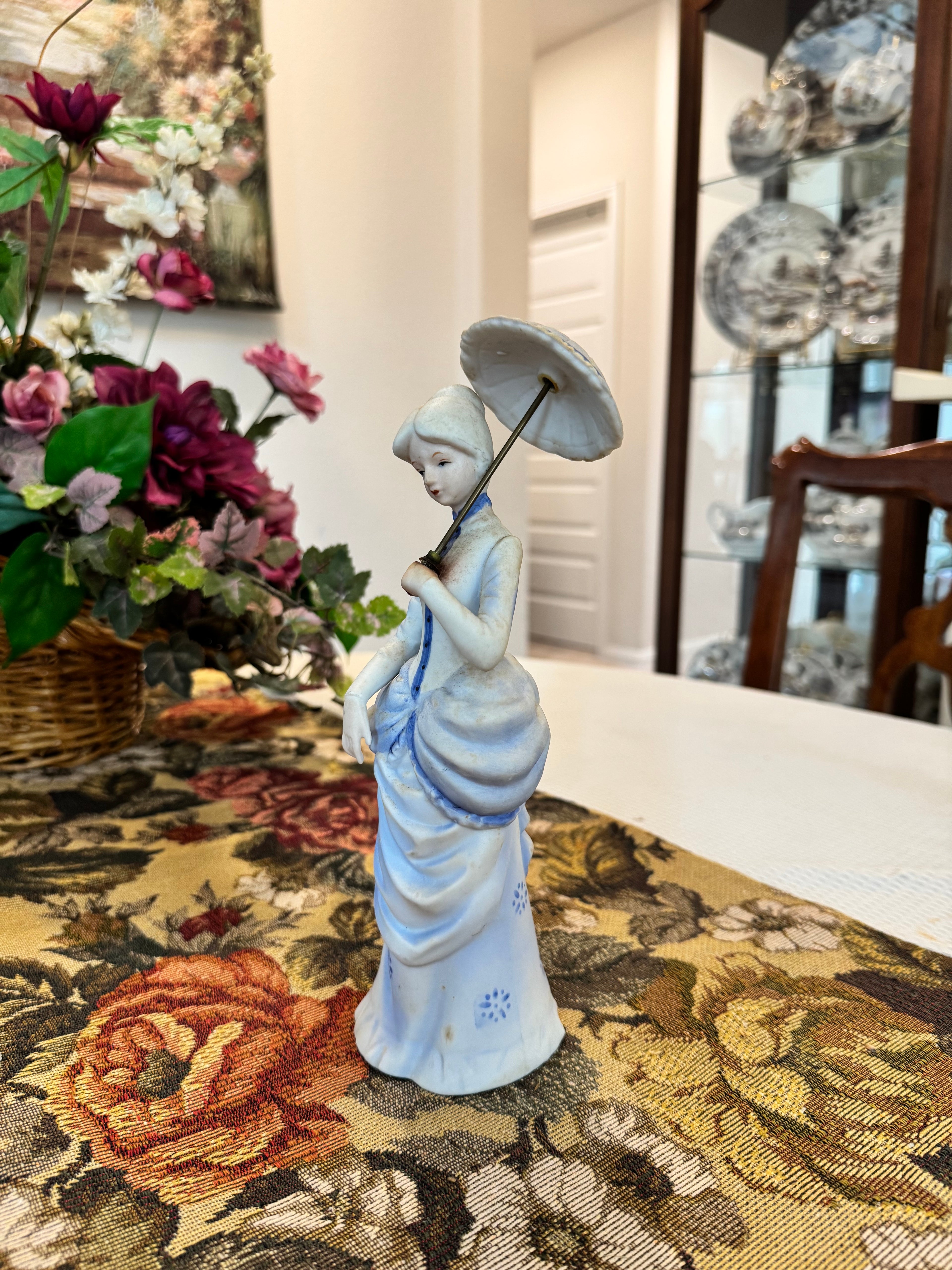 “The Umbrella Girl” Tengra Spain victorian porcelain figurine