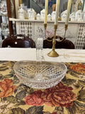 Vintage lead crystal glass basket