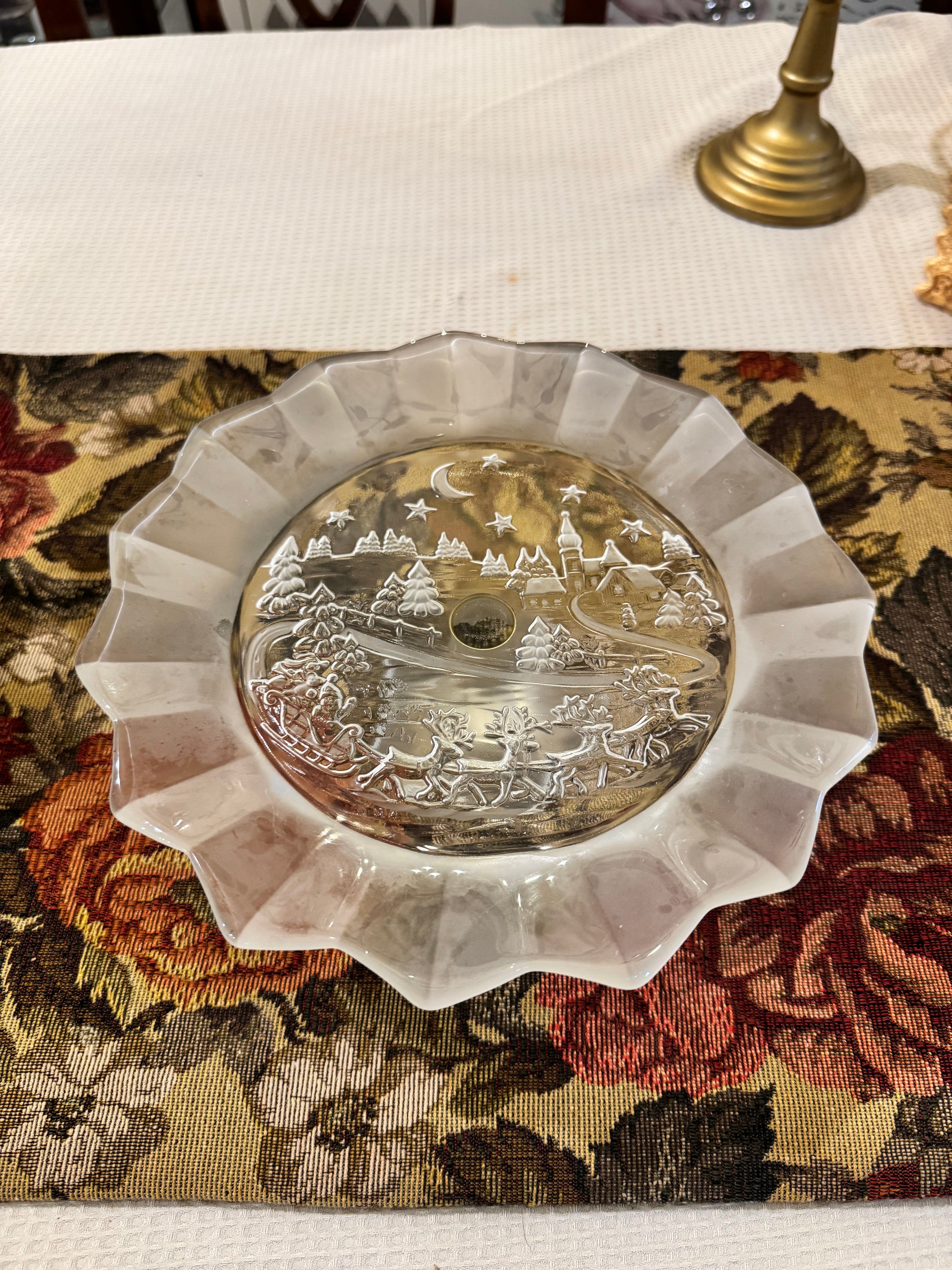 Vintage Mikasa "Silent Night" crystal footed bon bon