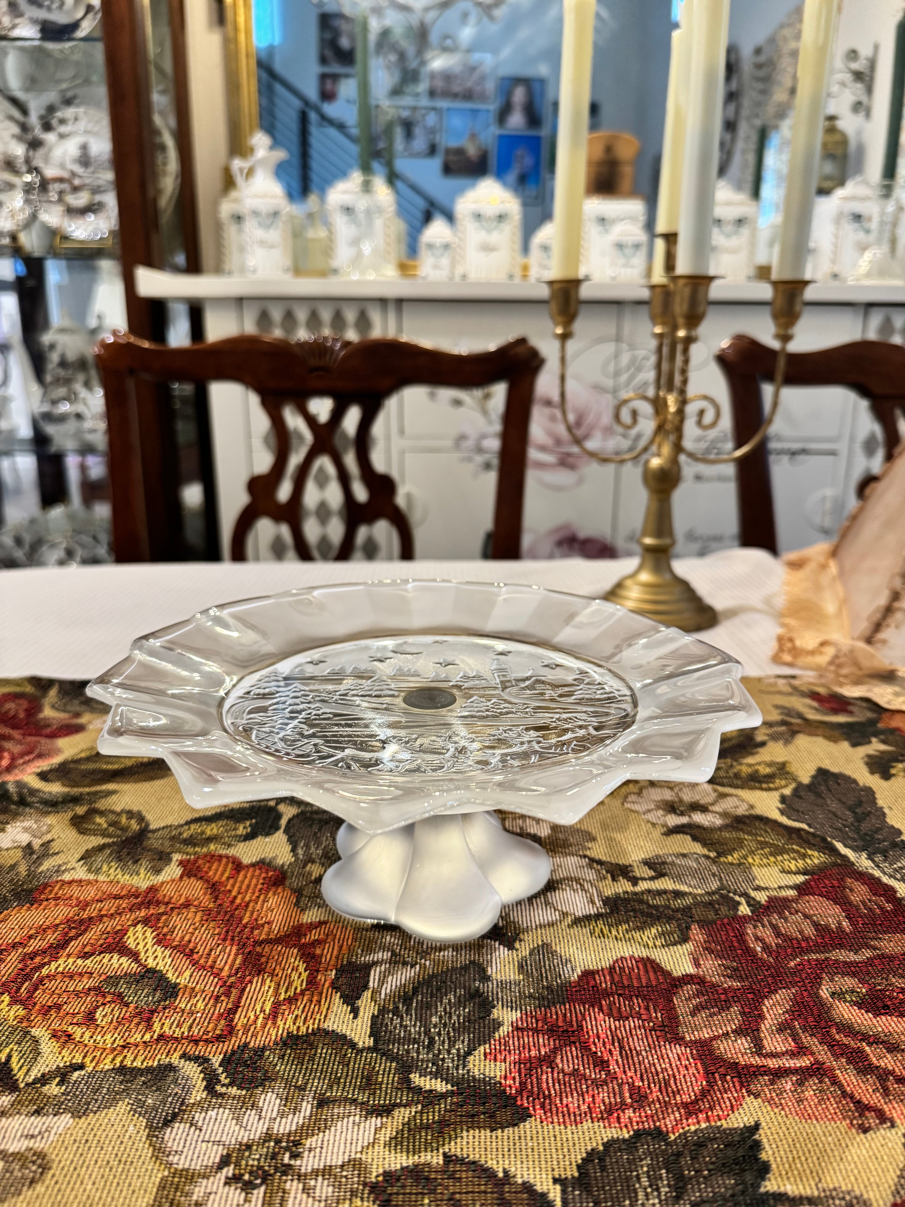Vintage Mikasa "Silent Night" crystal footed bon bon