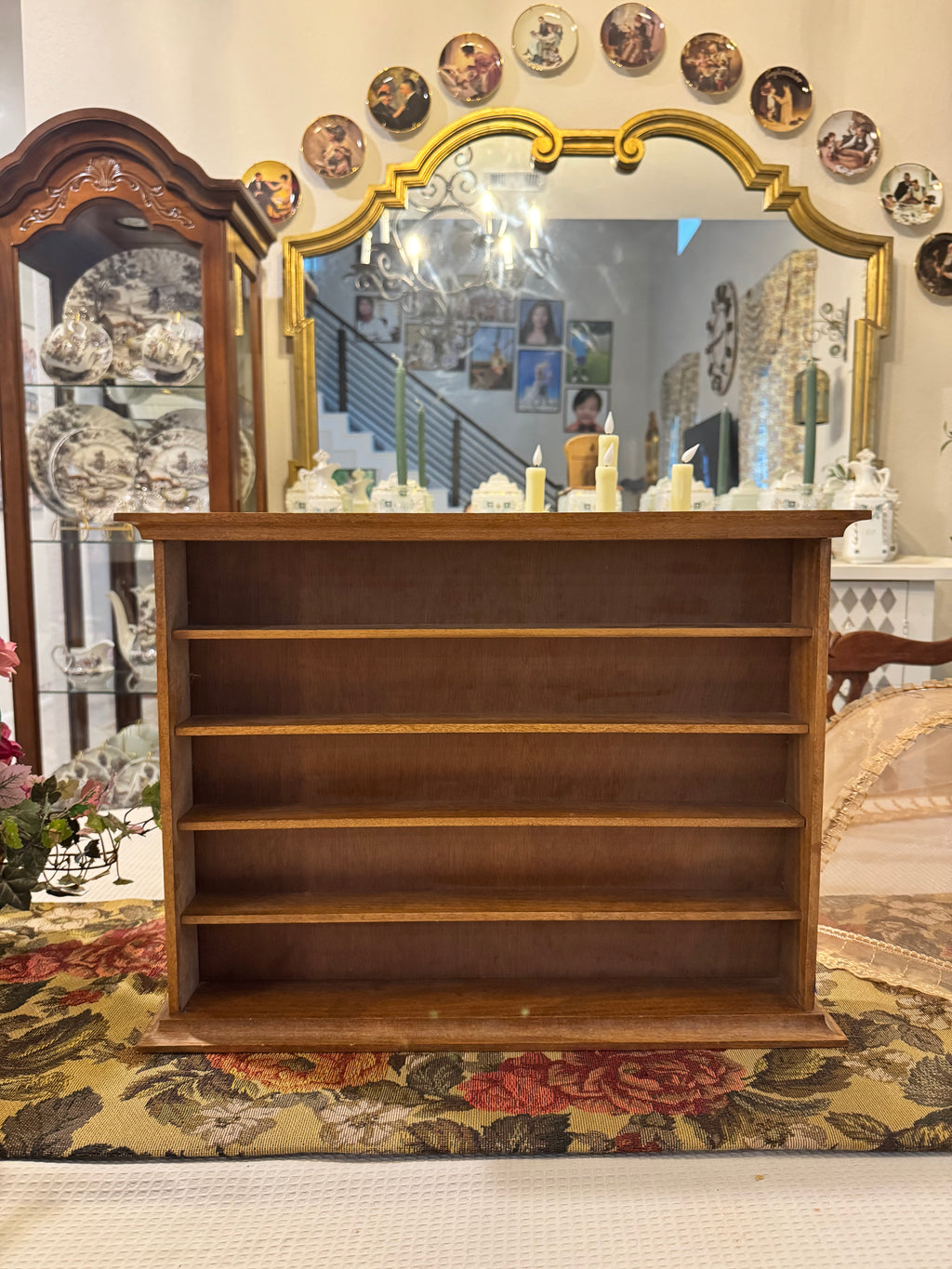 Vintage wooden display shelf