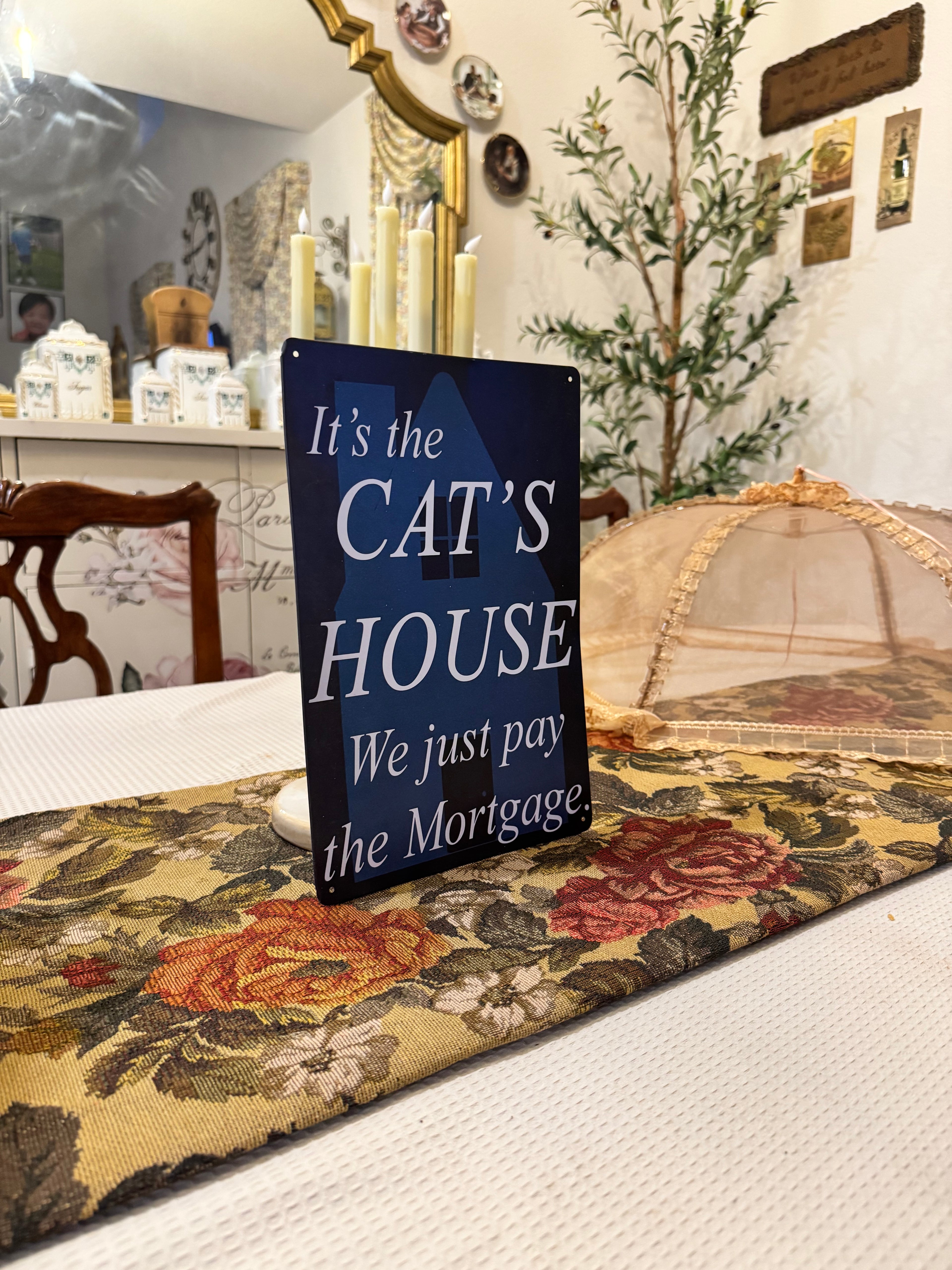 Decorative tin metal sign