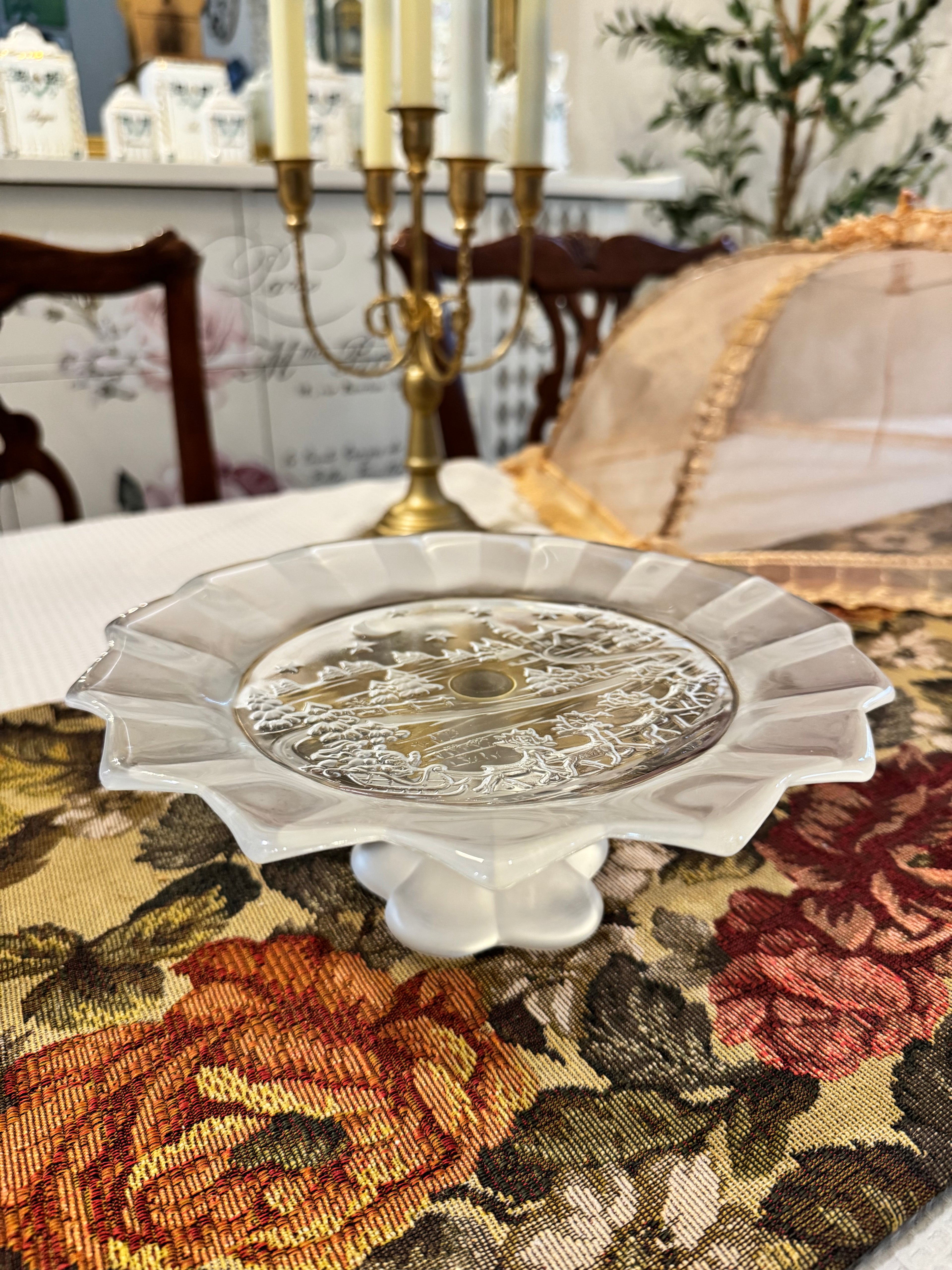 Vintage Mikasa "Silent Night" crystal footed bon bon