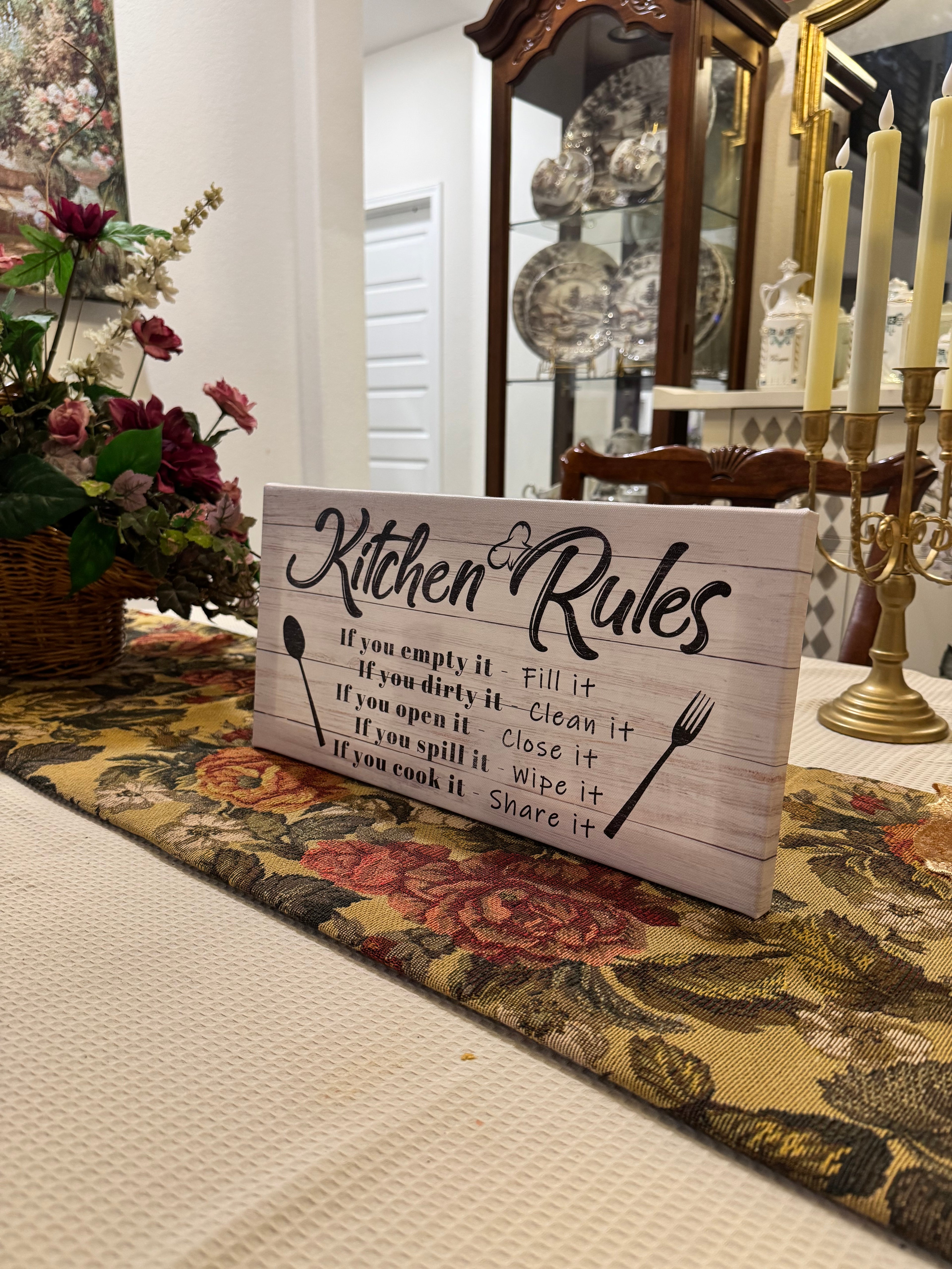Pinetree Art Kitchen Rules Wall Decor