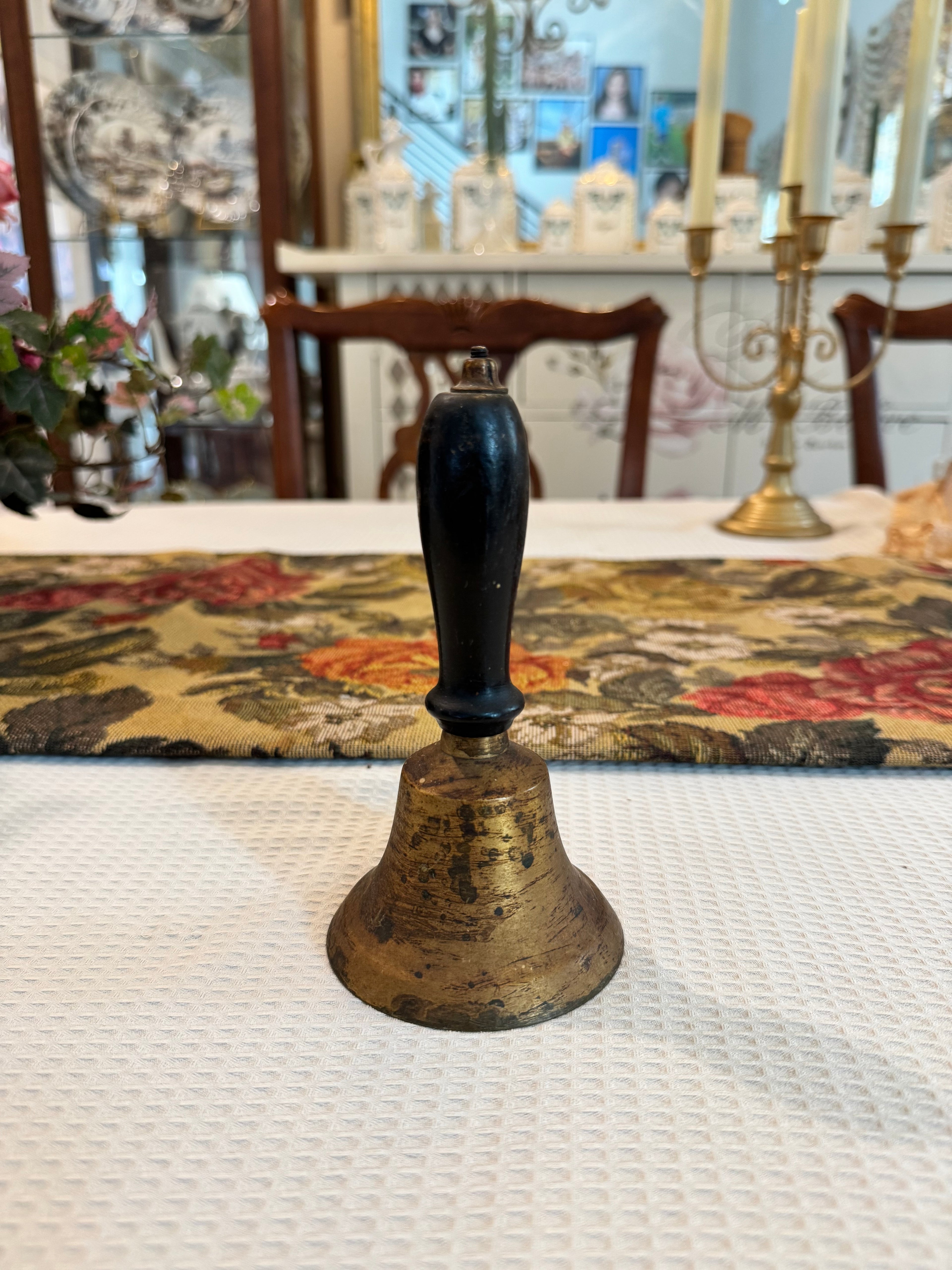 Vintage brass hand-held school bell