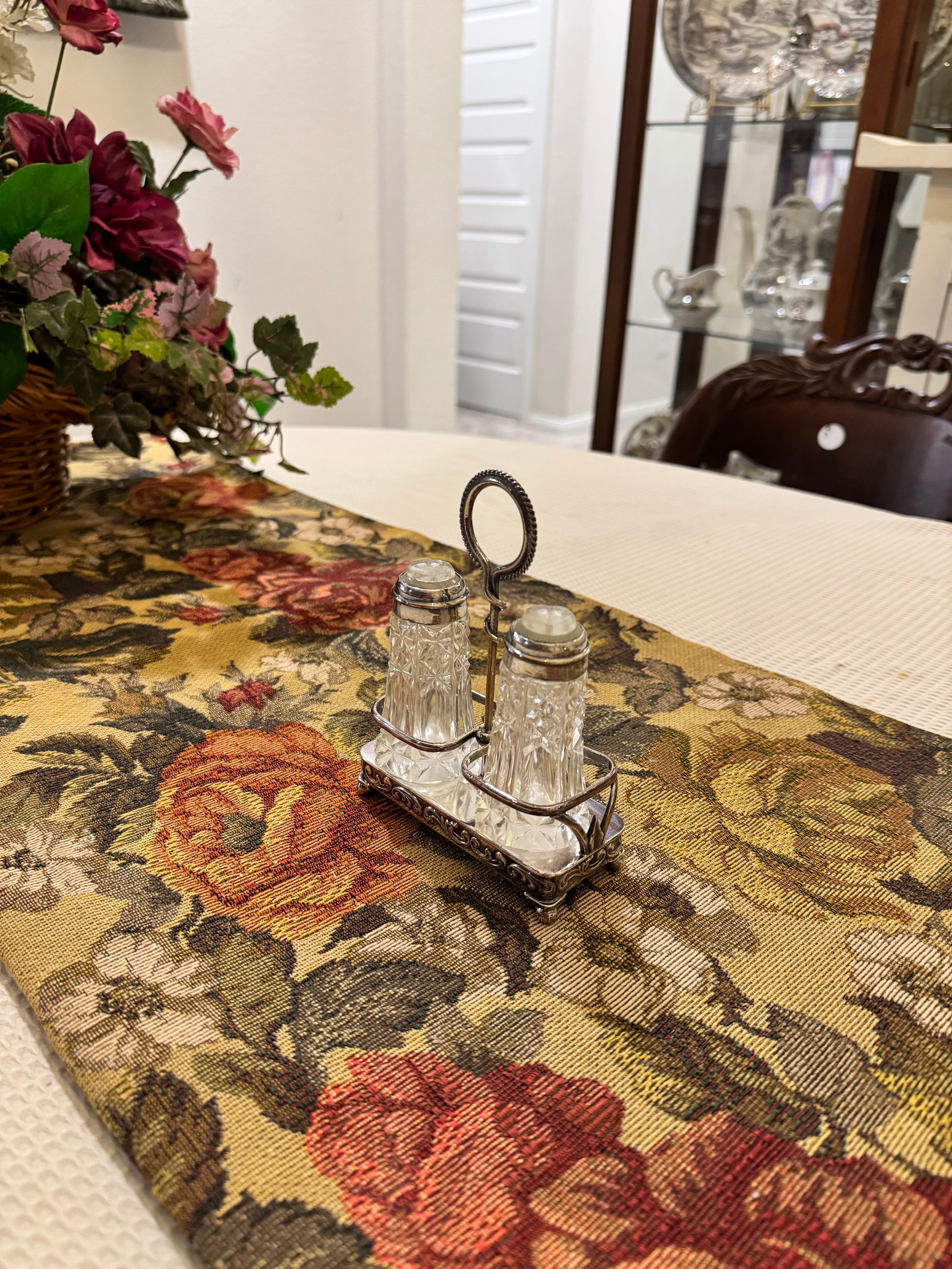 Antique silver-plated cruet