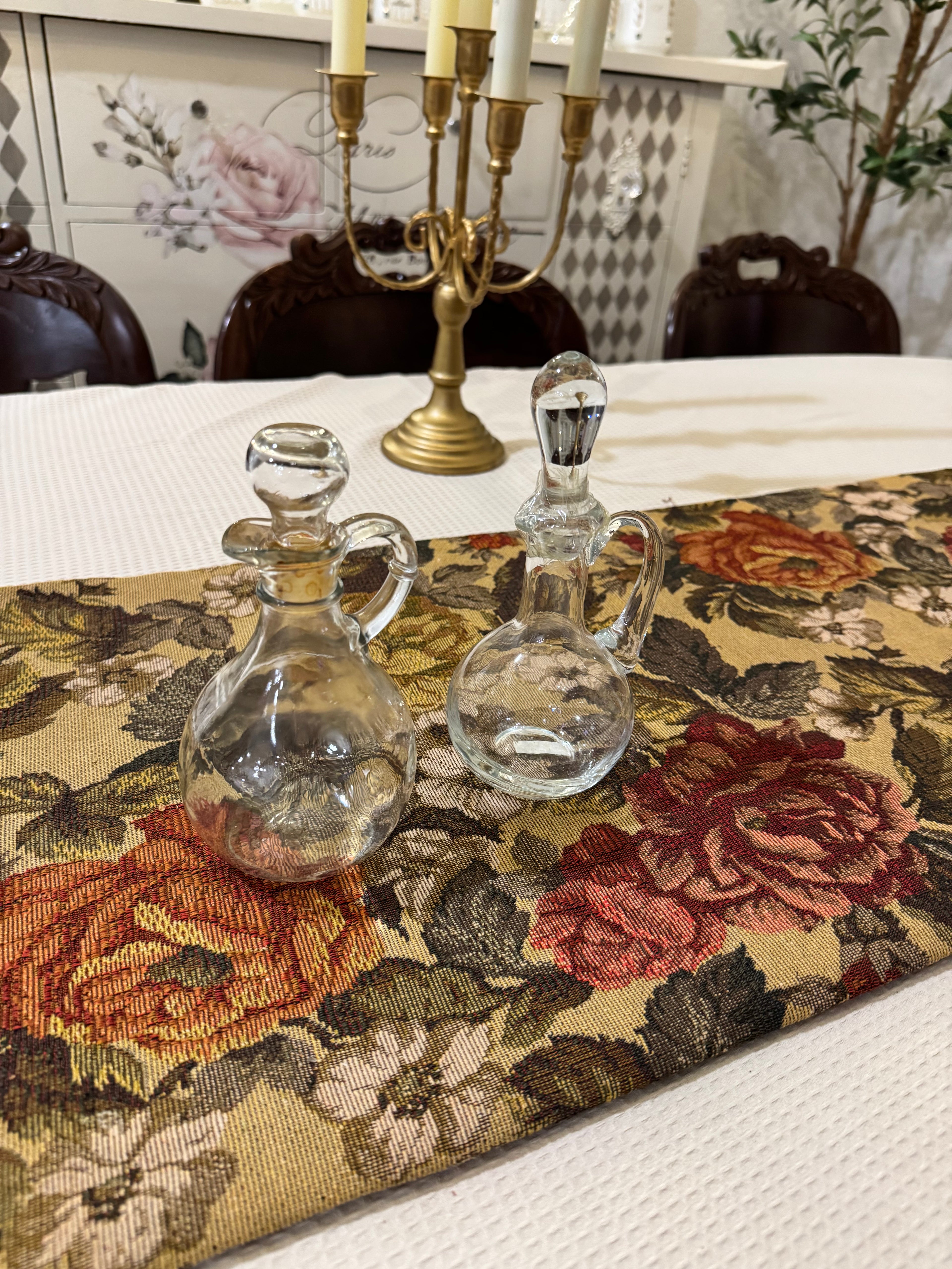 Pair Of Vintage glass cruets