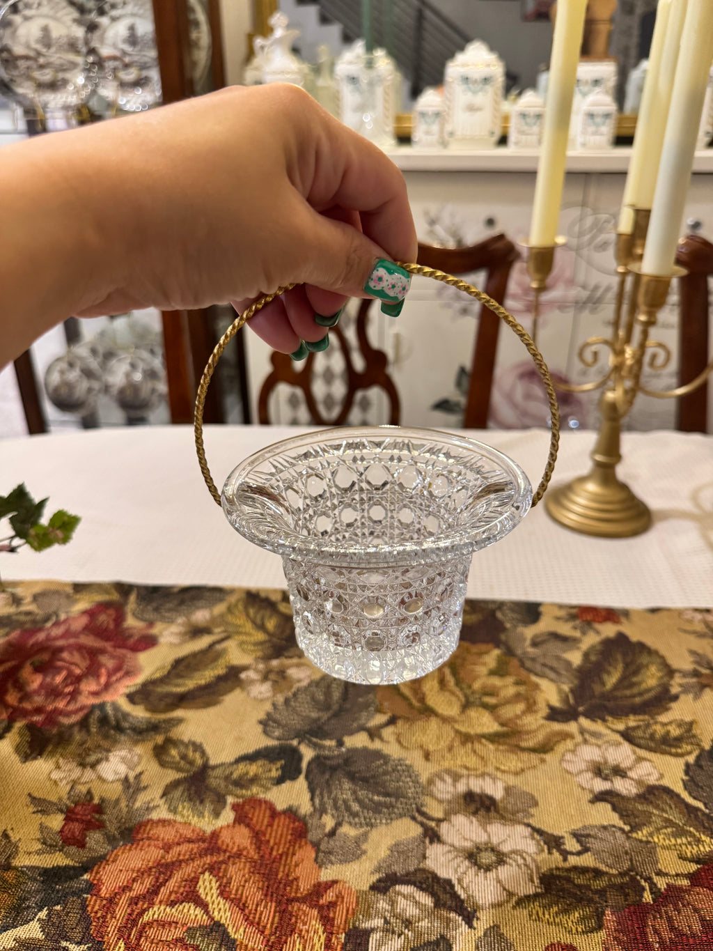 Avon Fostoria Candlelight Basket