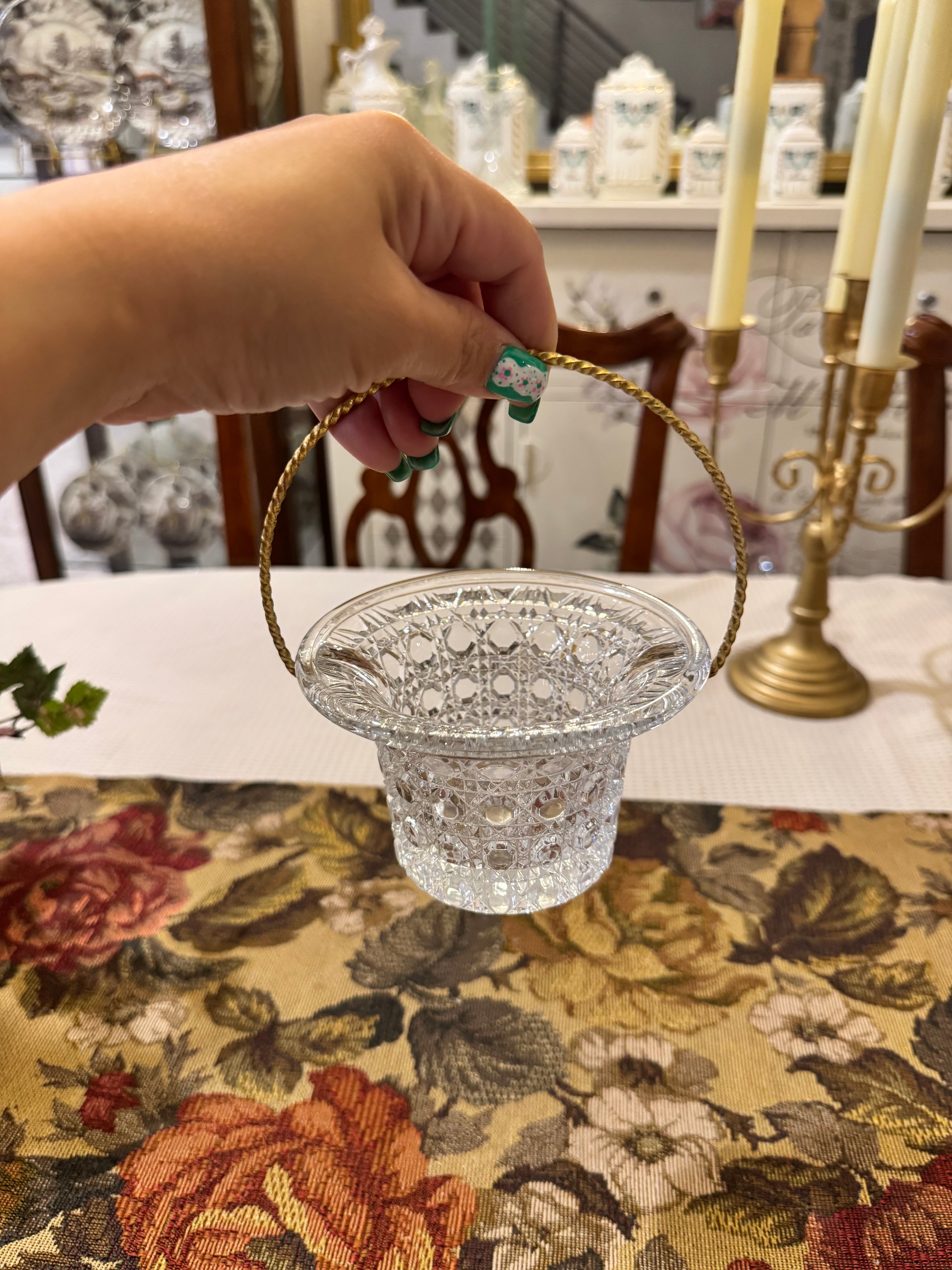 Avon Fostoria Candlelight Basket