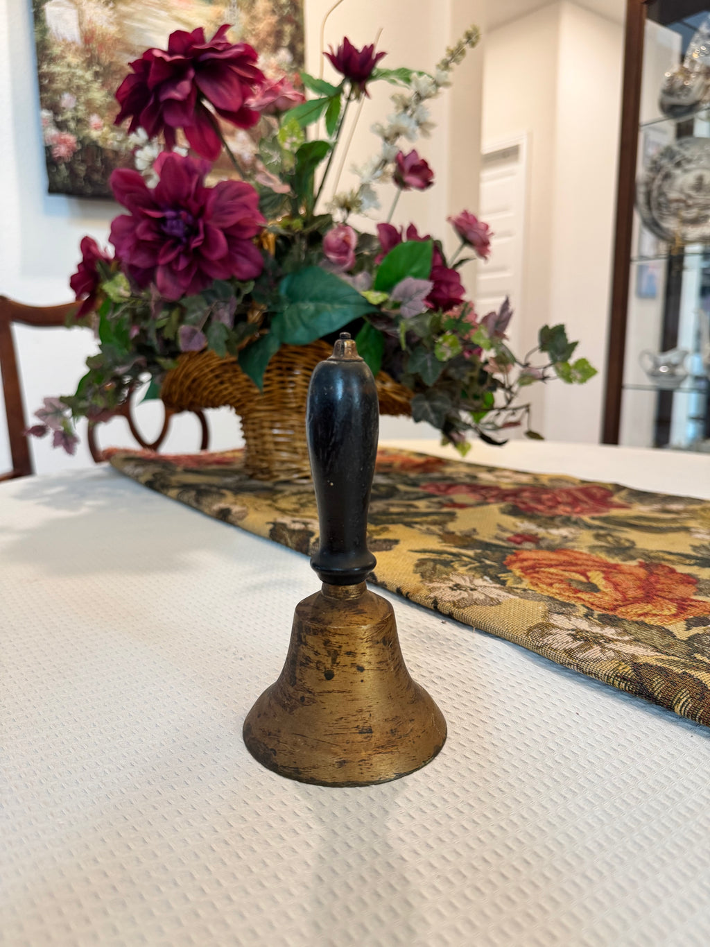 Vintage brass hand-held school bell