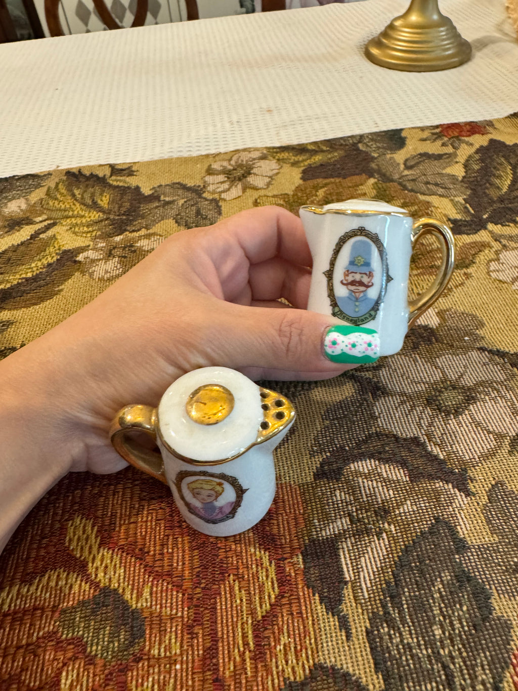 Pair of vintage 1960s Disneyland ceramic salt and pepper shakers