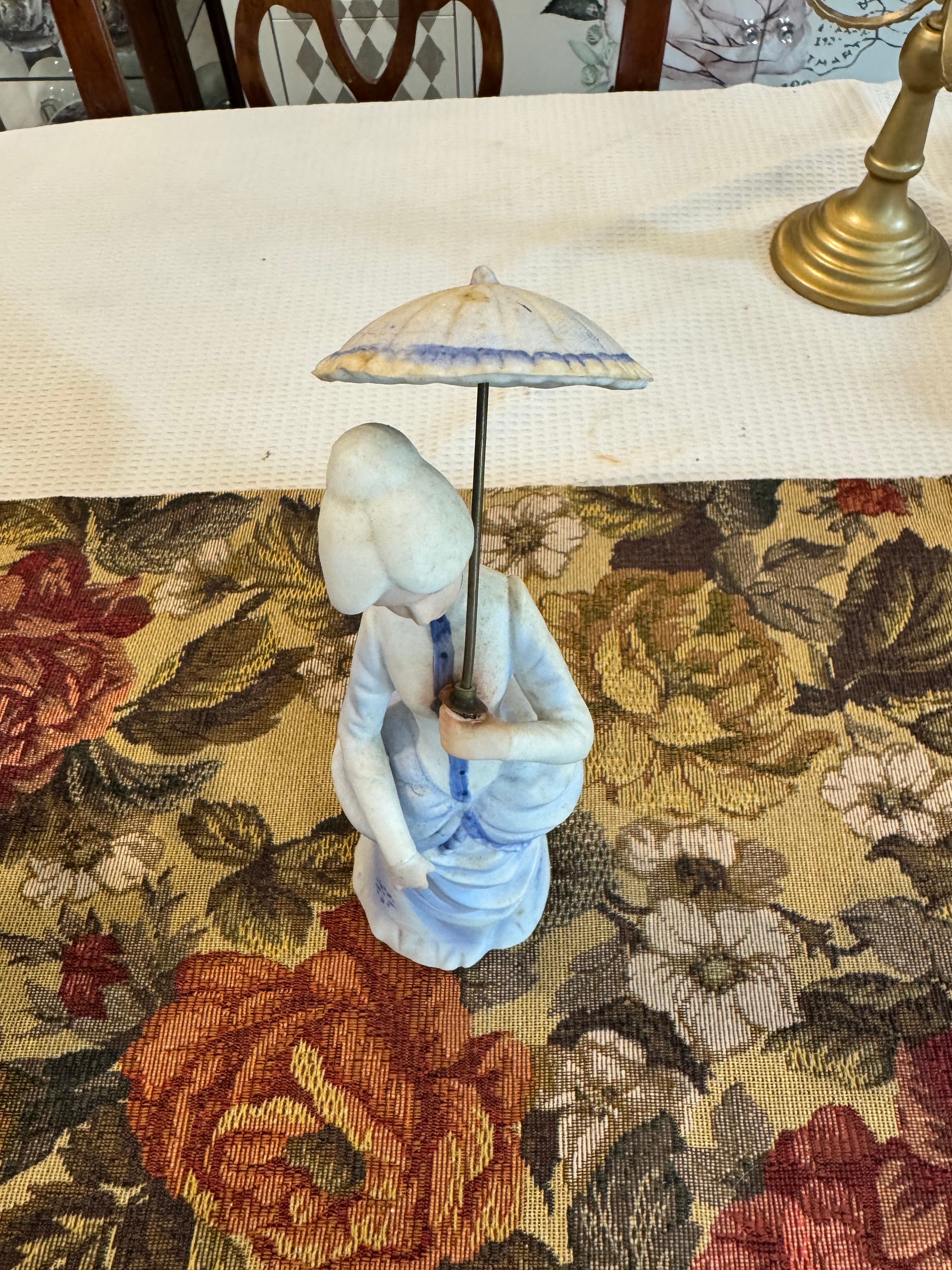 “The Umbrella Girl” Tengra Spain victorian porcelain figurine