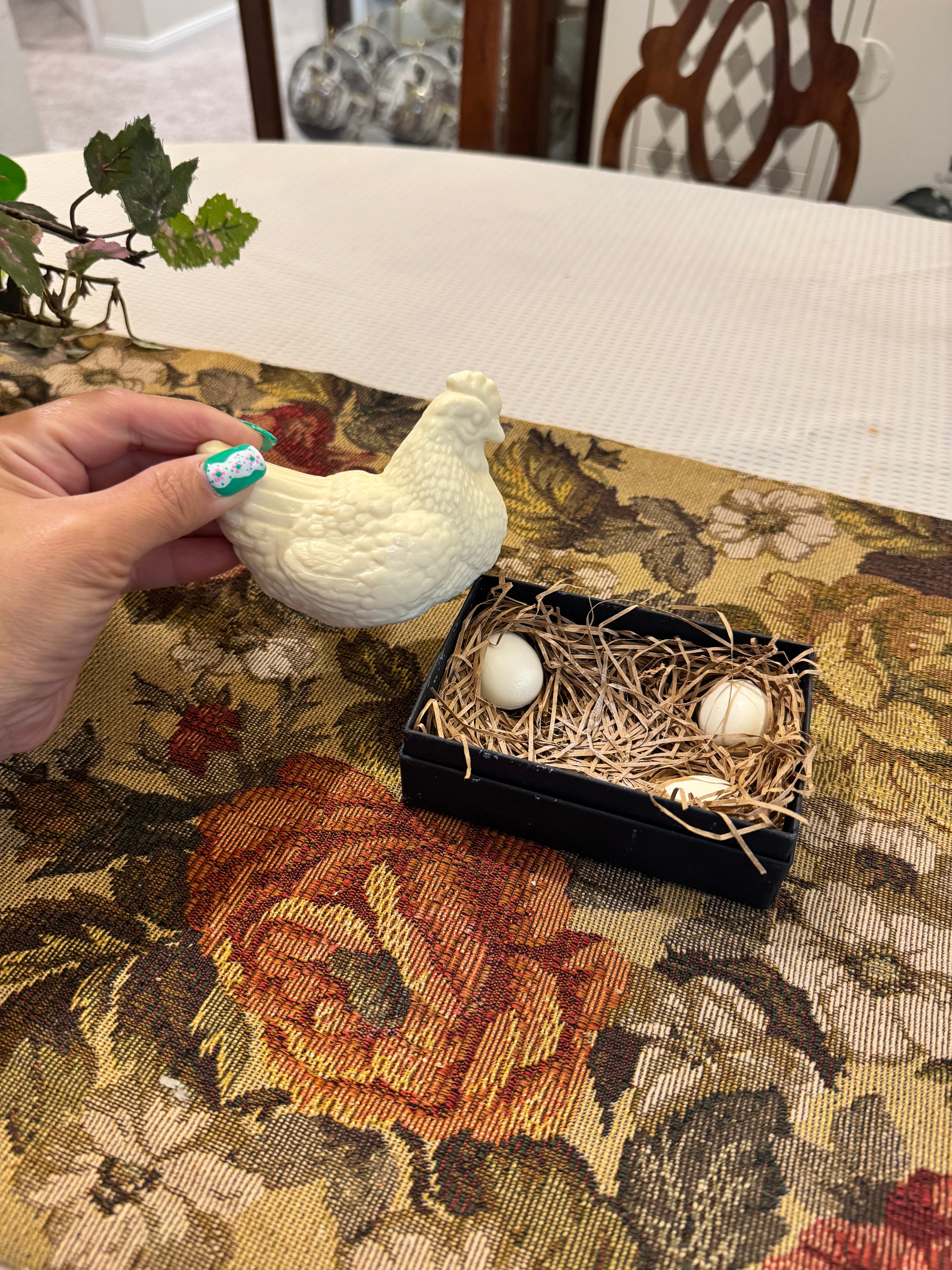 Decorative "Hen & Eggs" triple-milled soap set  by Gianna Rose Atelier