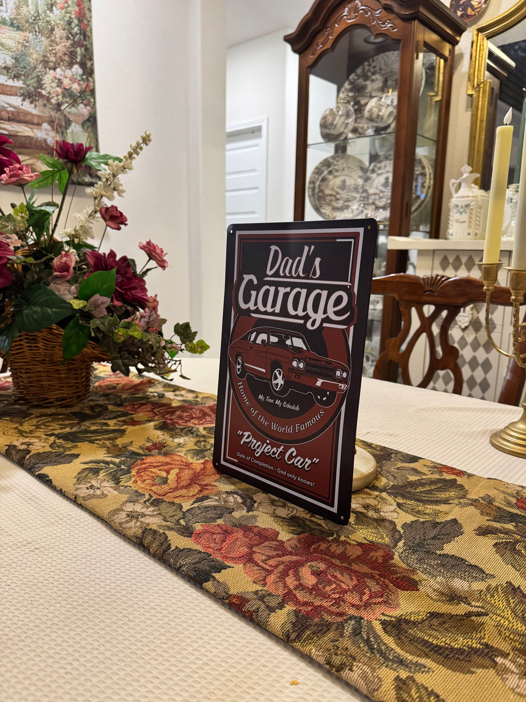 "Dad's Garage" vintage-style metal tin sign