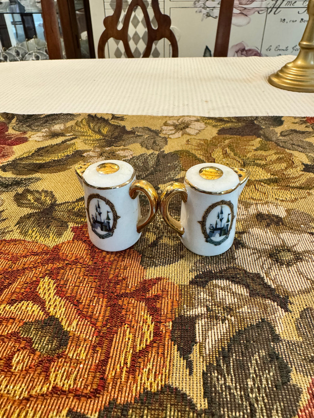 Pair of vintage 1960s Disneyland ceramic salt and pepper shakers