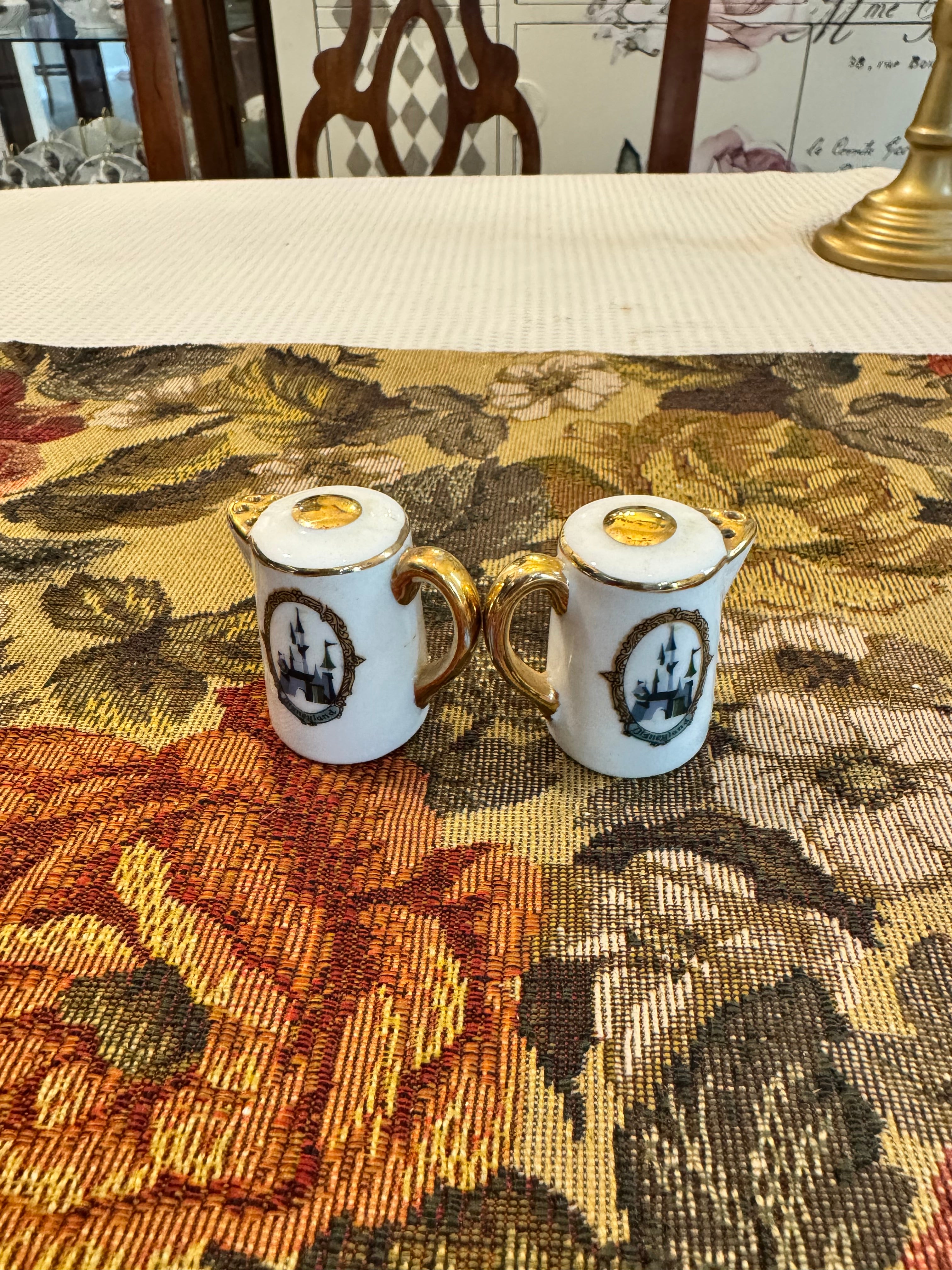 Pair of vintage 1960s Disneyland ceramic salt and pepper shakers