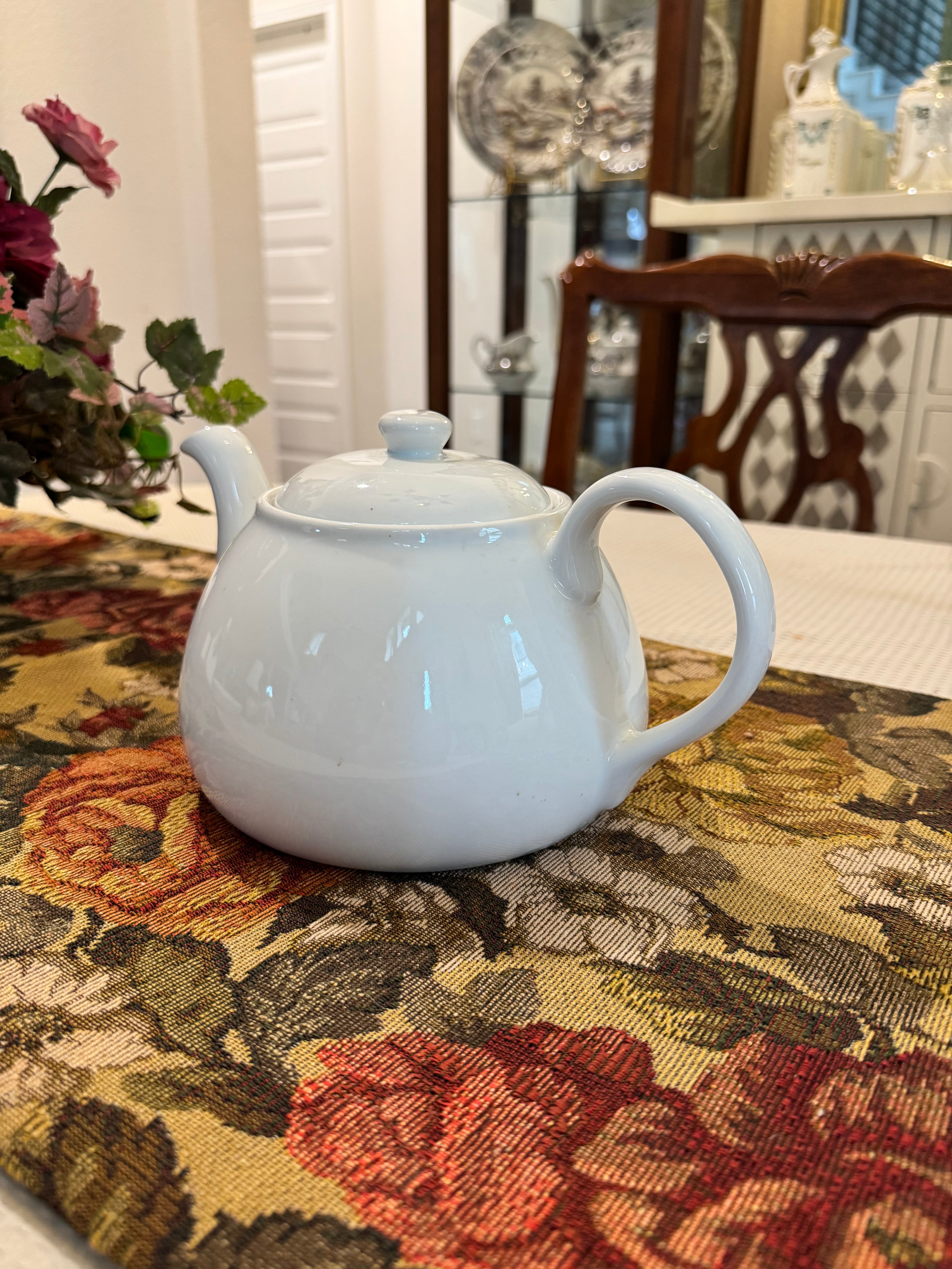 Threshold brand white porcelain teapot.
