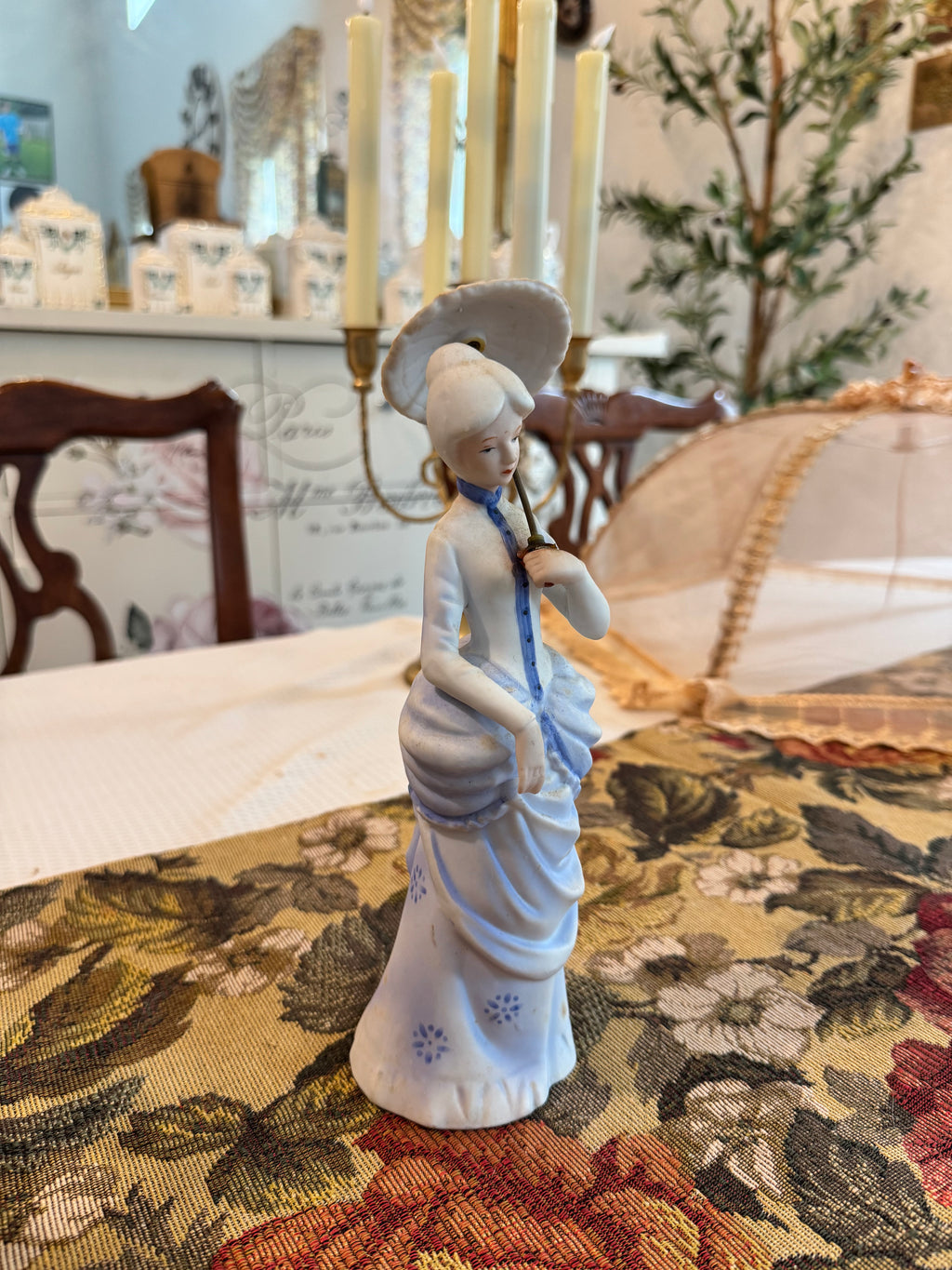 “The Umbrella Girl” Tengra Spain victorian porcelain figurine