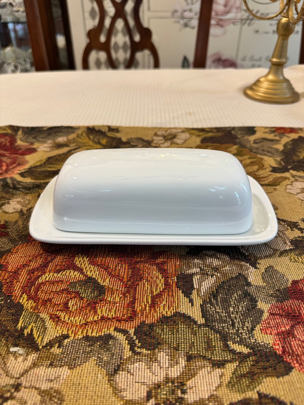 Threshold white porcelain butter dish
