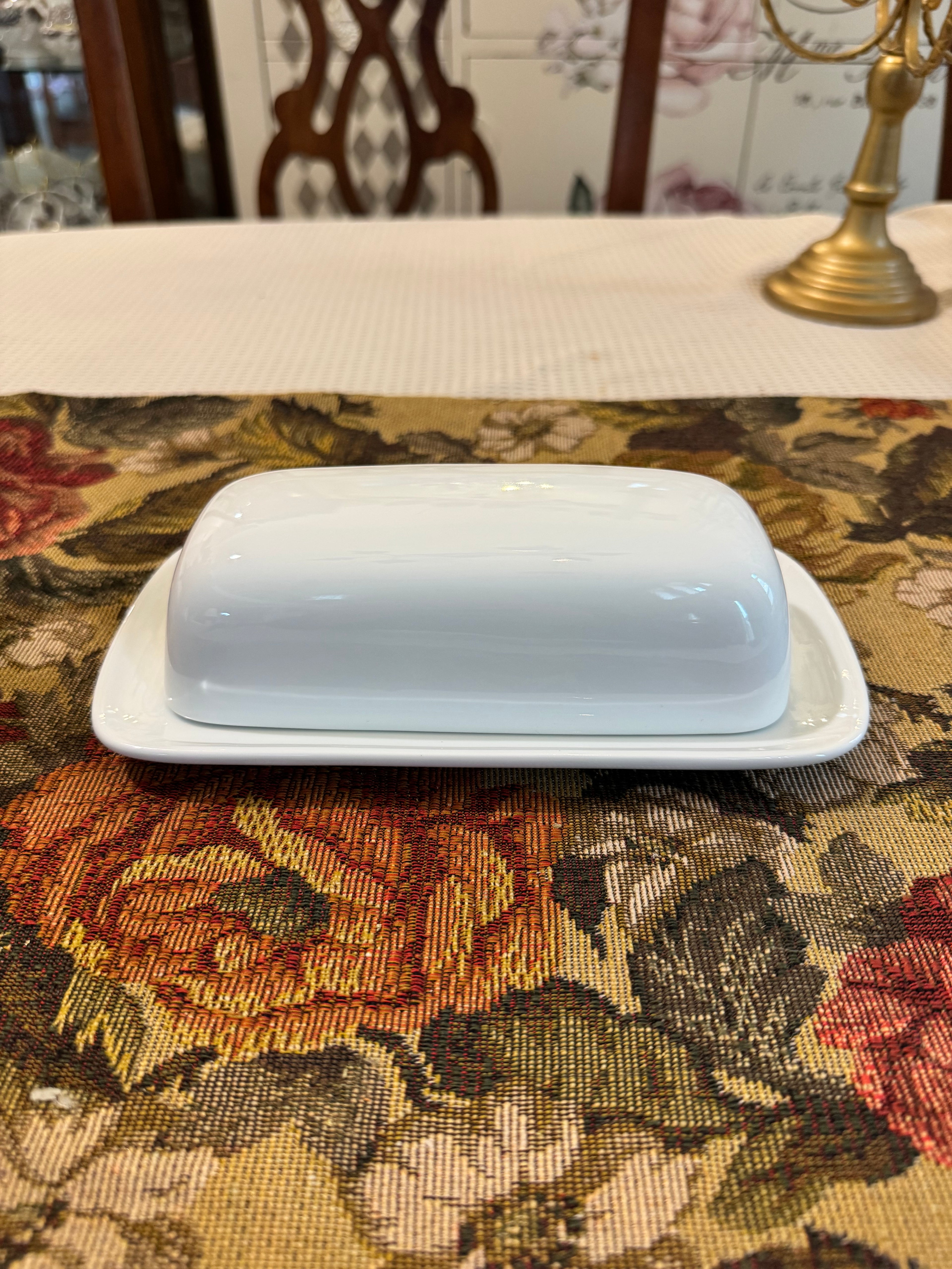 Threshold white porcelain butter dish