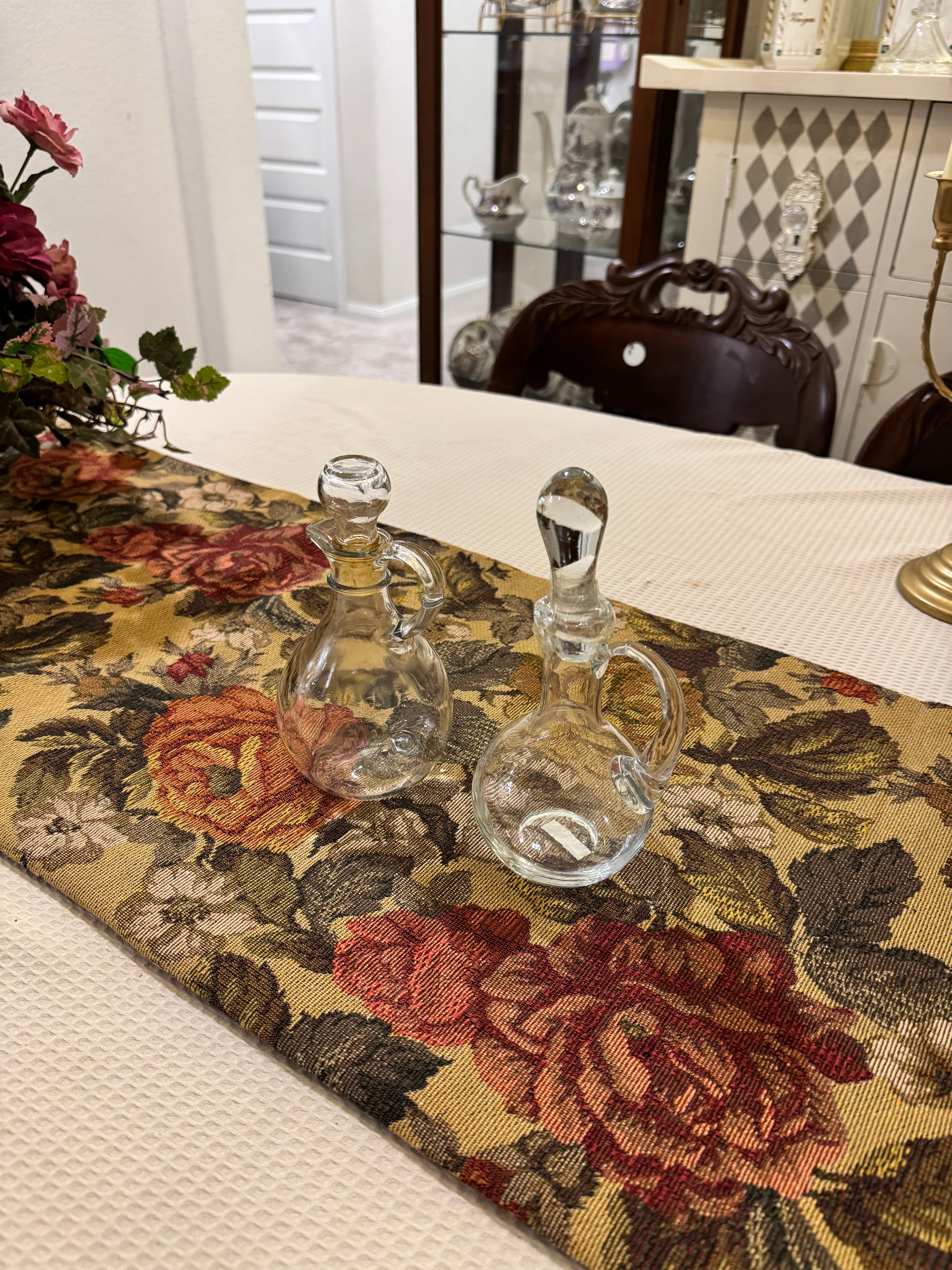 Pair Of Vintage glass cruets