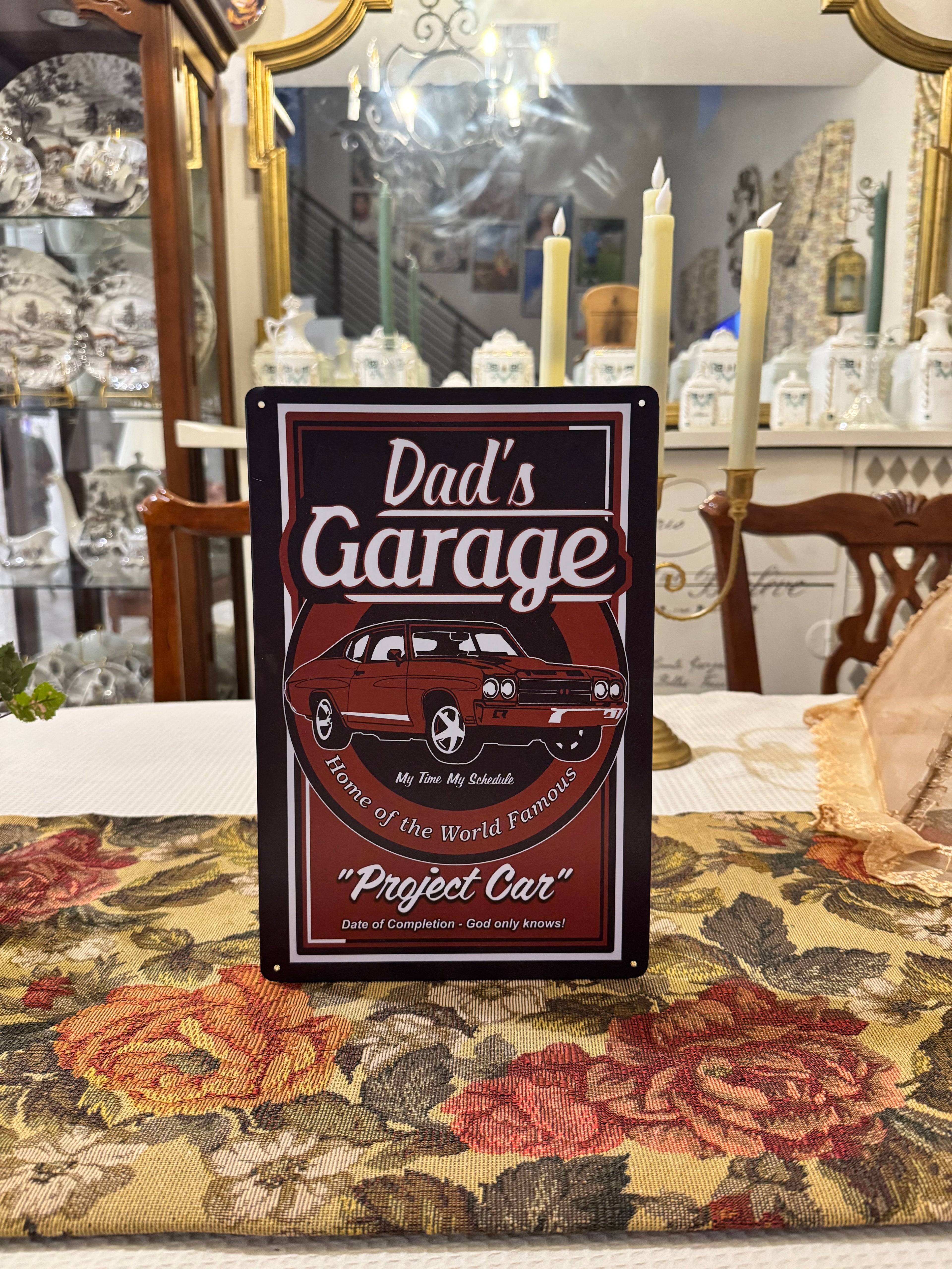 "Dad's Garage" vintage-style metal tin sign