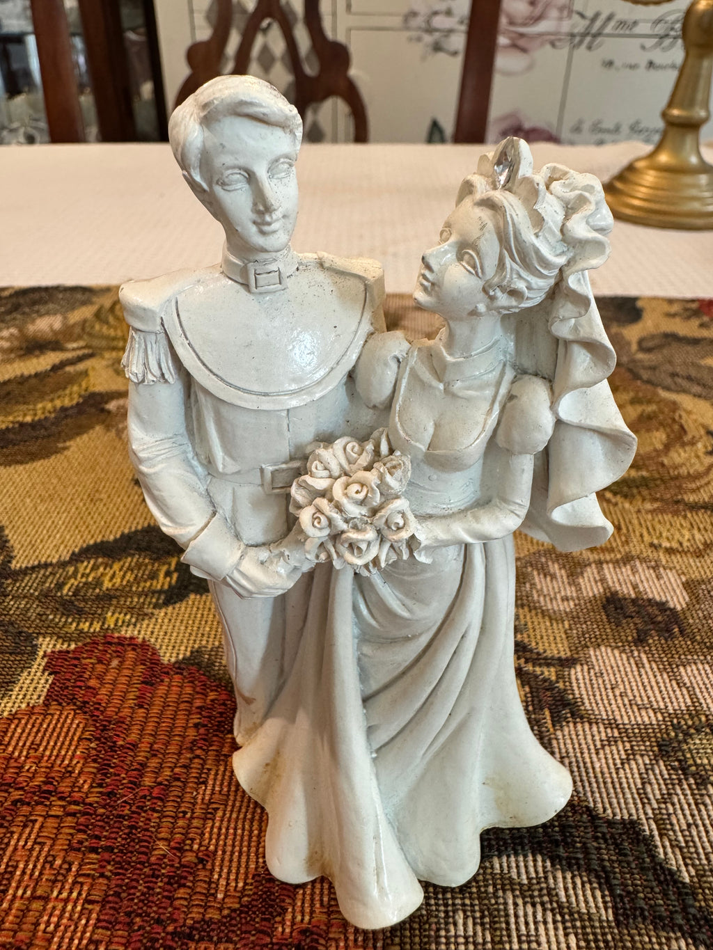 Vintage resin wedding cake topper